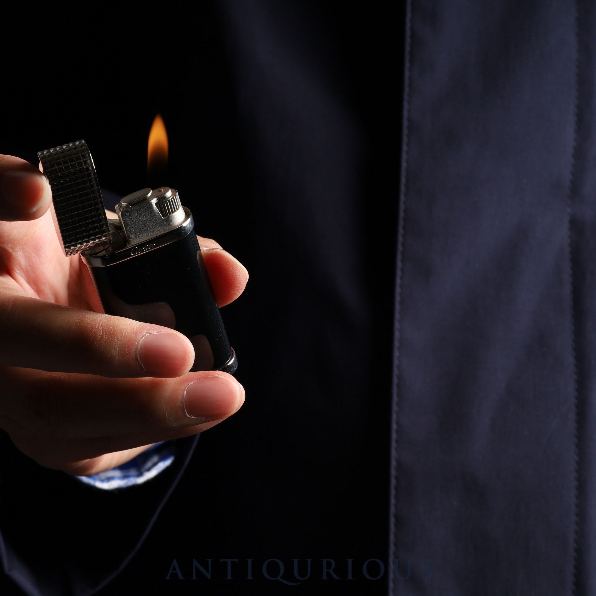 Cartier Lighter Briquette Pasha de Cartier Black lacquer x platinum finish