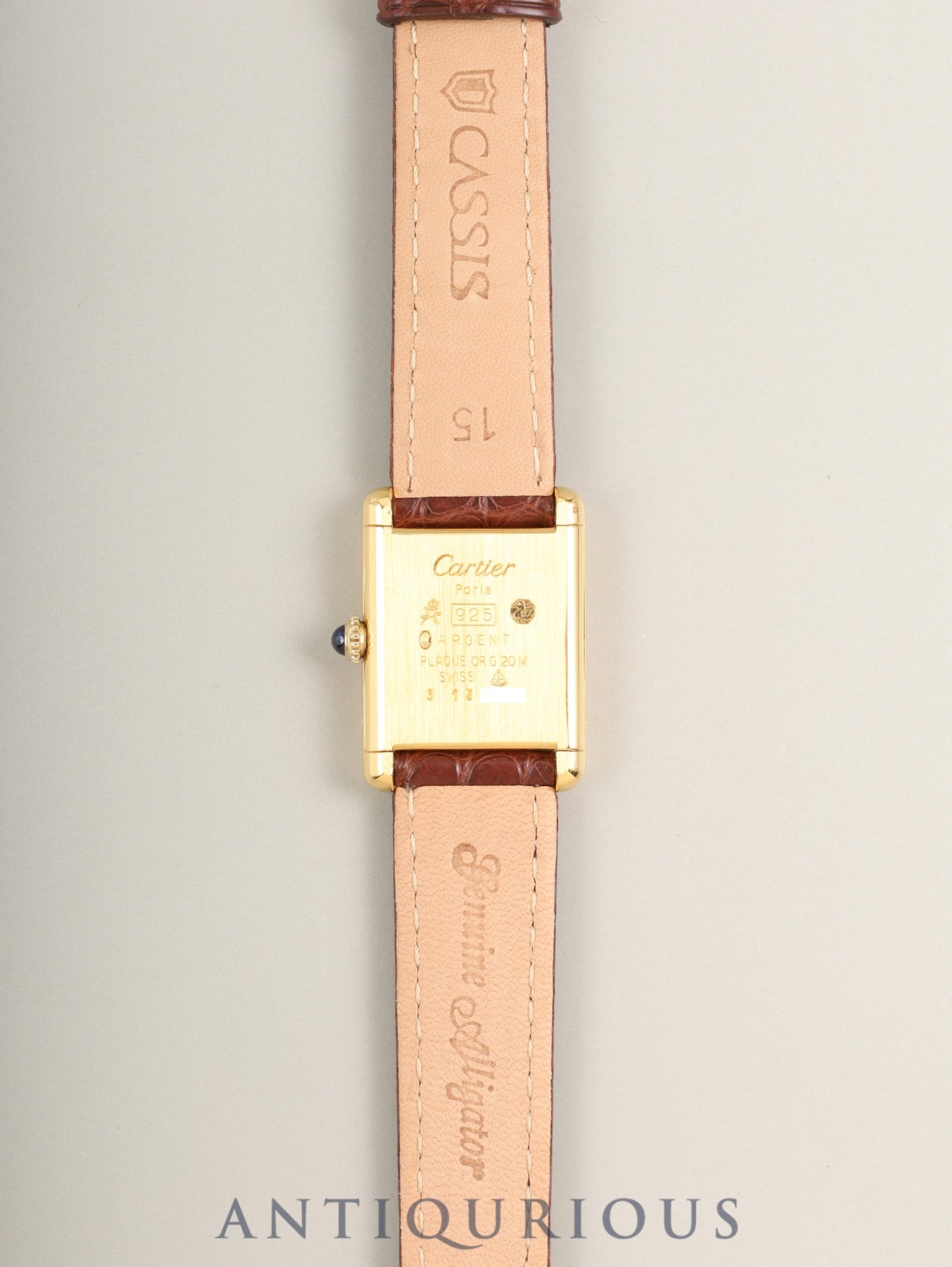 カルティエ マストタンク SM 手巻き Cal.78-1 革 純正尾錠(GP) スクエアトリニティ文字盤(SWISS表記)オーバーホール済み