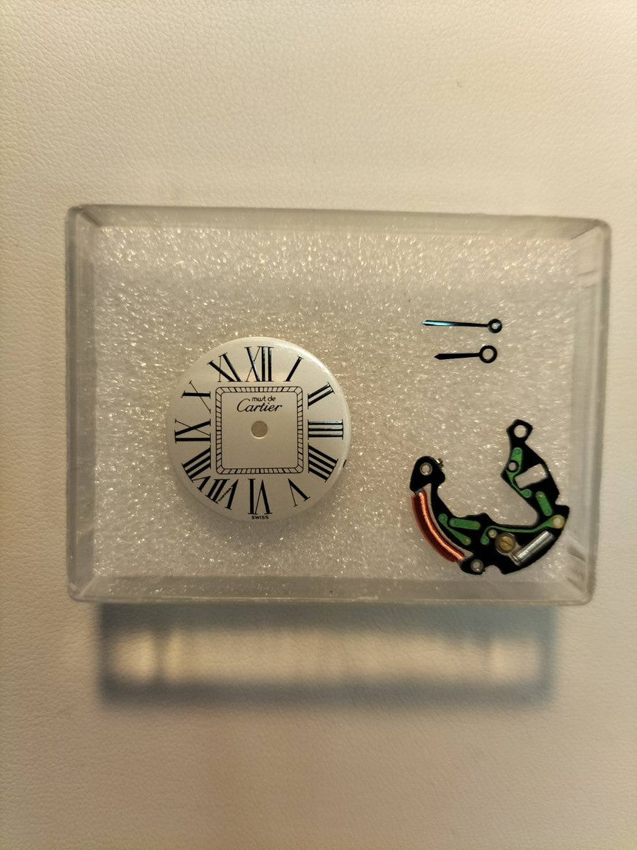 Cartier Must Vendôme VLC SM 590004 Quartz Caliber 90 SV925 Leather Watch with Genuine D-buckle (GP) Opalescent Dial Overhauled