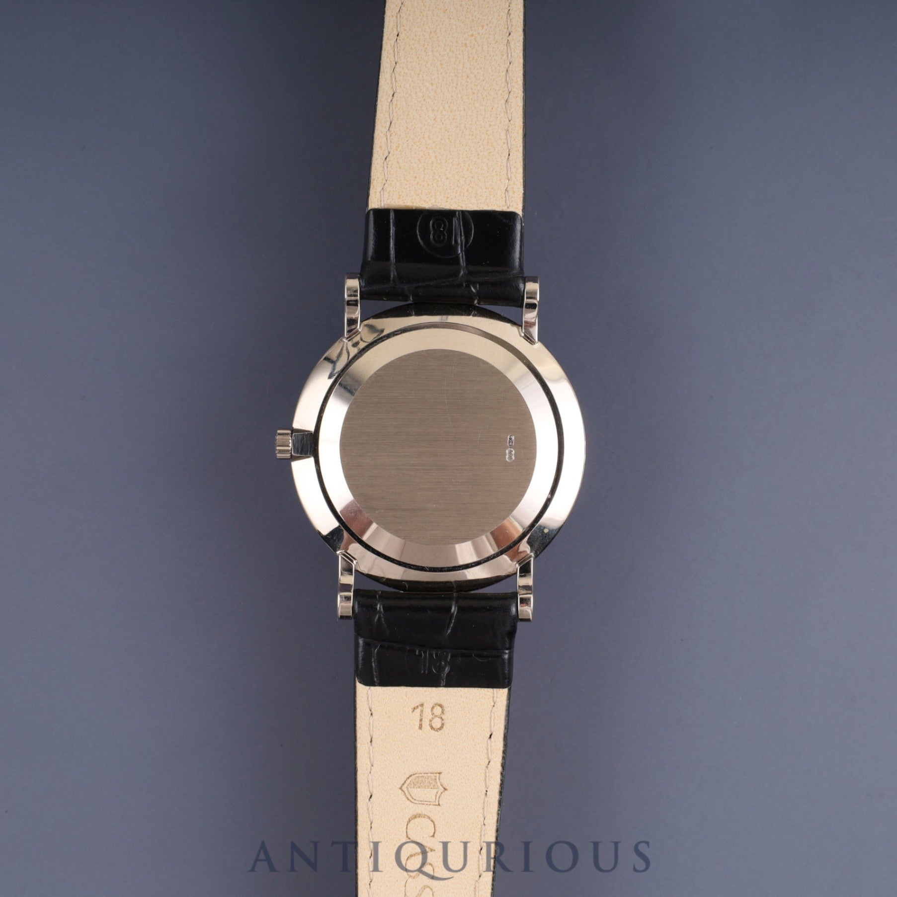 パテック・フィリップ カラトラバ 3919G-001 手巻き Cal.215 750 革 純正尾錠(750) ホワイトローマン文字盤 箱 ケース(劣化) アーカイヴ(2017年発行/1992年購入品)修理明細(個人名記載あり)純正ベルト付き(使用感あり) オーバーホール済み