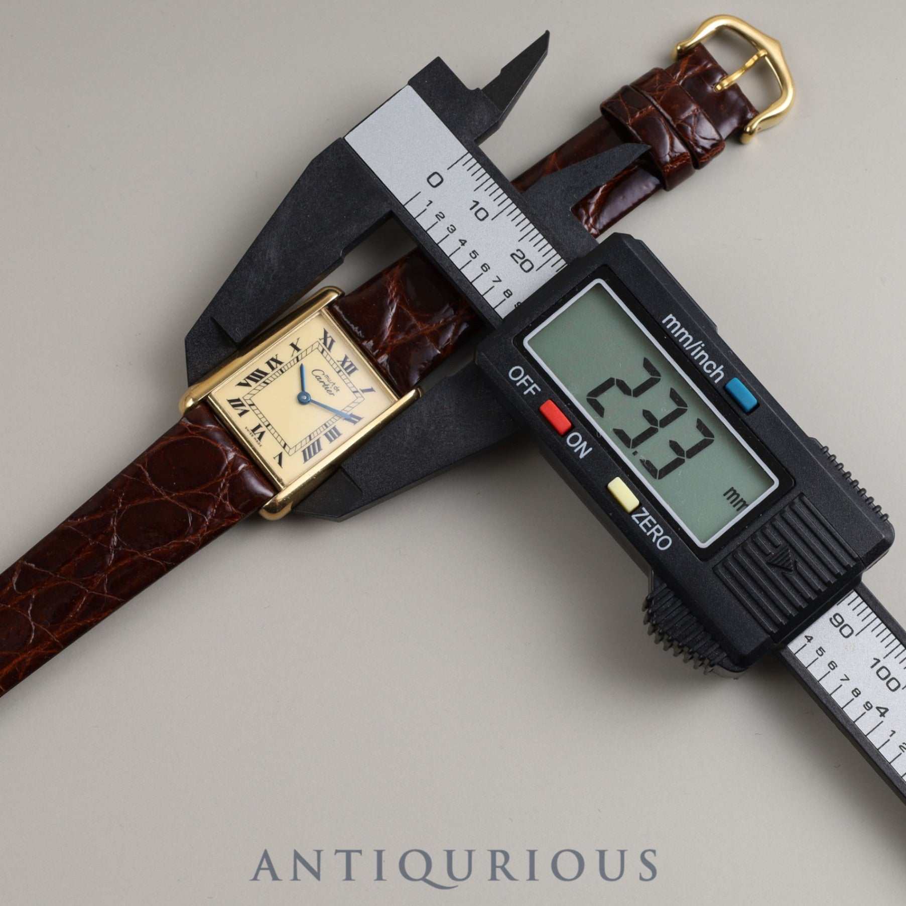 Cartier Must Tank LM Manual Winding SV925 Leather Genuine Buckle (GP) Ivory Roman Dial