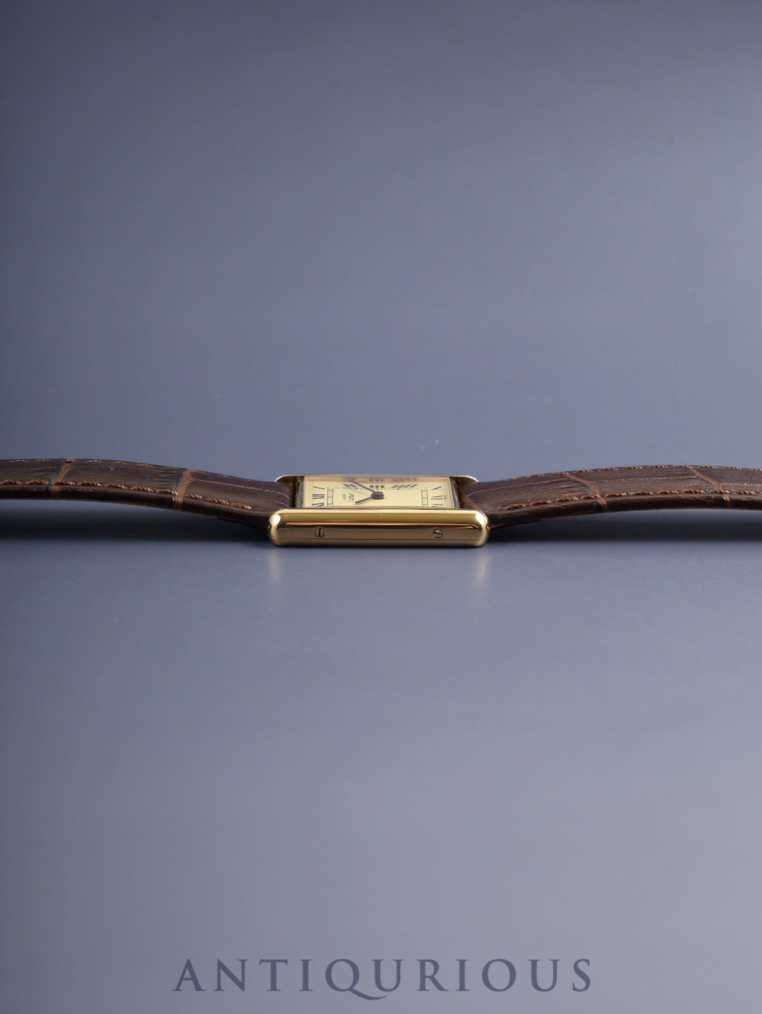 Cartier Must Tank LM 590005, Quartz, Caliber 690, SV925, Leather, Genuine GP Buckle, Ivory Roman Dial (SWISS Marking), Circa 1982-1995, Booklet, Warranty Card (1993), Cartier Repair Details (Complete Service / 2005), Overhauled