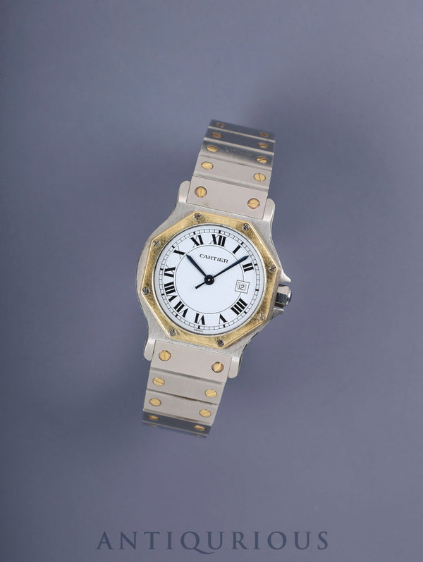 カルティエ サントス オクタゴン LM 2966 自動巻き Cal.ETA2671 SS/YG SS/YG ホワイトローマン文字盤 箱 冊子 オーバーホール済み