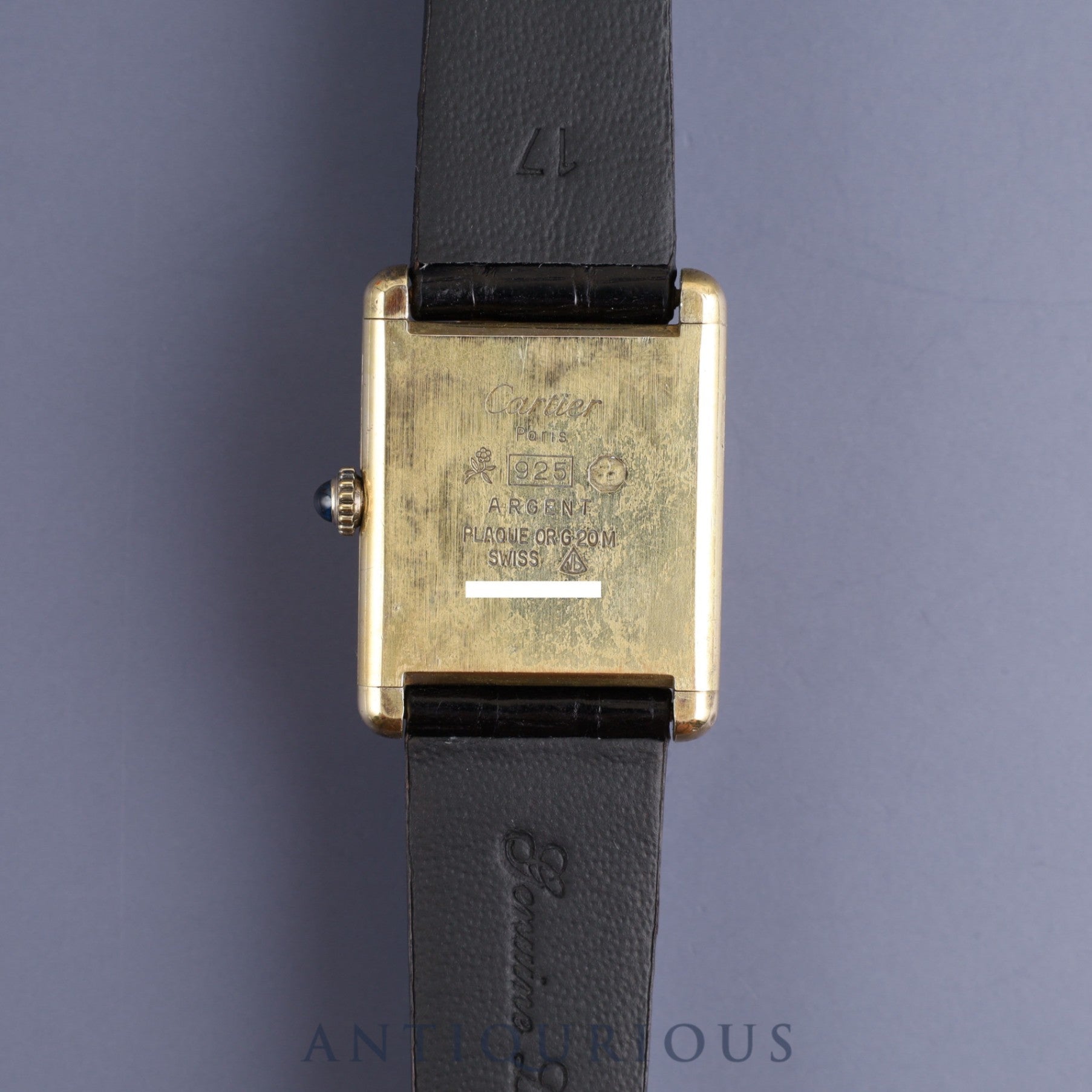 Cartier Must Tank LM Manual winding Cal.78-1 SV925 Leather Genuine buckle (GP) Lapis lazuli dial Overhauled