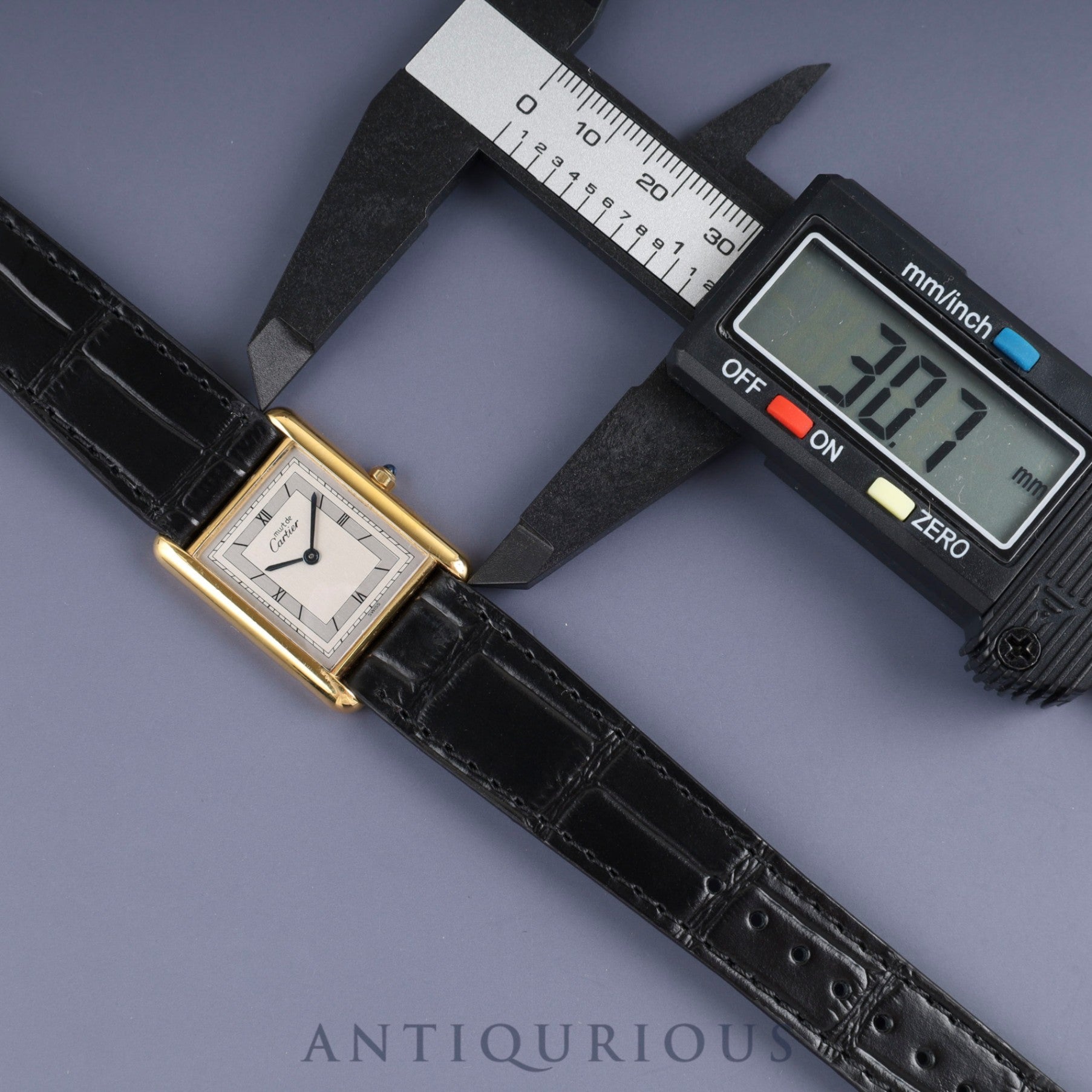 カルティエ マストタンク LM 6 81006 クォーツ Cal.81 SV925 革 純正尾錠(GP) シルバー飛びローマン文字盤 オーバーホール済み