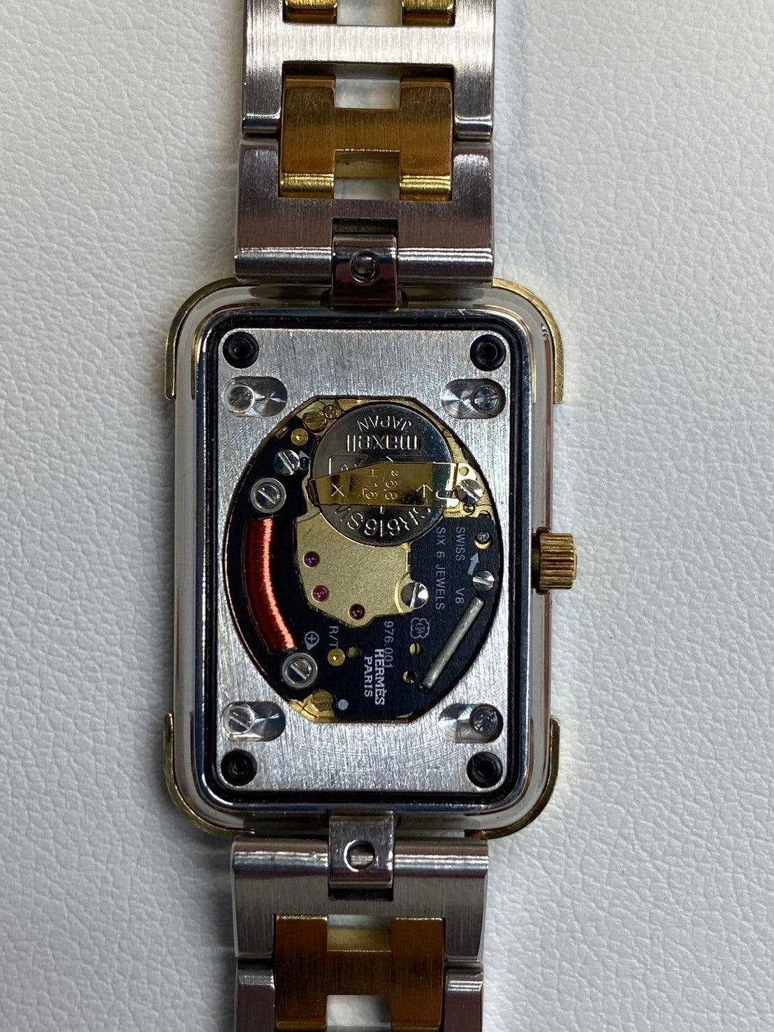 エルメス クロアジュール CR1.240 クォーツ Cal.976.001 SS/GP ホワイト文字盤 箱 保証書(記載不明)オーバーホール済み