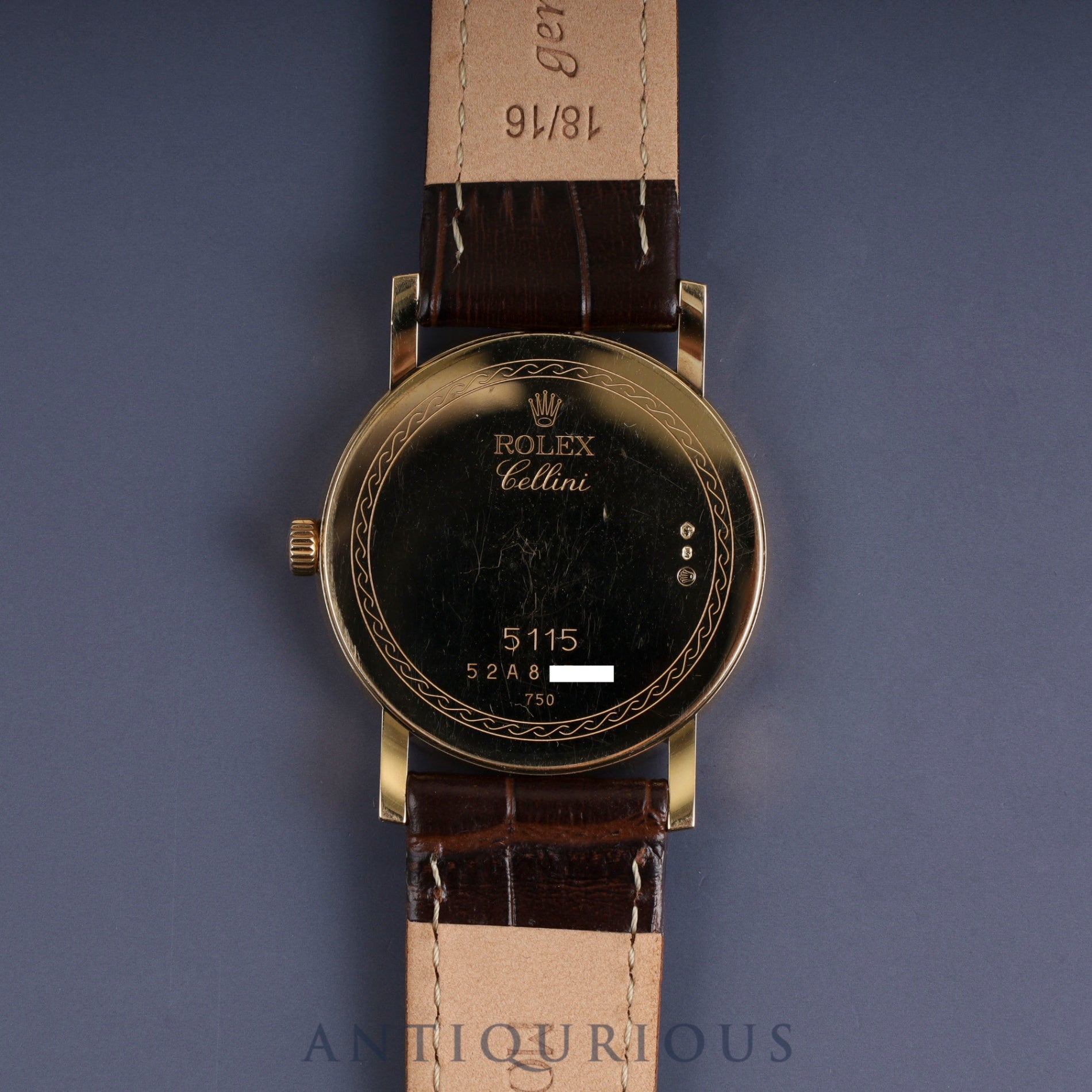 Rolex Cellini 5115/8 Manual winding Cal.1602 750 Leather Genuine buckle (750) Ivory engraved computer dial Warranty (2014) Genuine replacement belt Overhauled