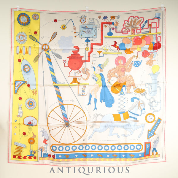 エルメス スカーフ カレ90 Tea for Two ティーフォートゥー 箱 タグ SILK100%