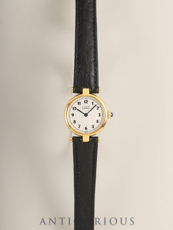 カルティエ マスト ヴァンドーム VLC SM W1002154 / 590004 クォーツ Cal.690 SV925 革 純正Dバックル(GP) アラビア文字盤(SWISS表記) オーバーホール済み