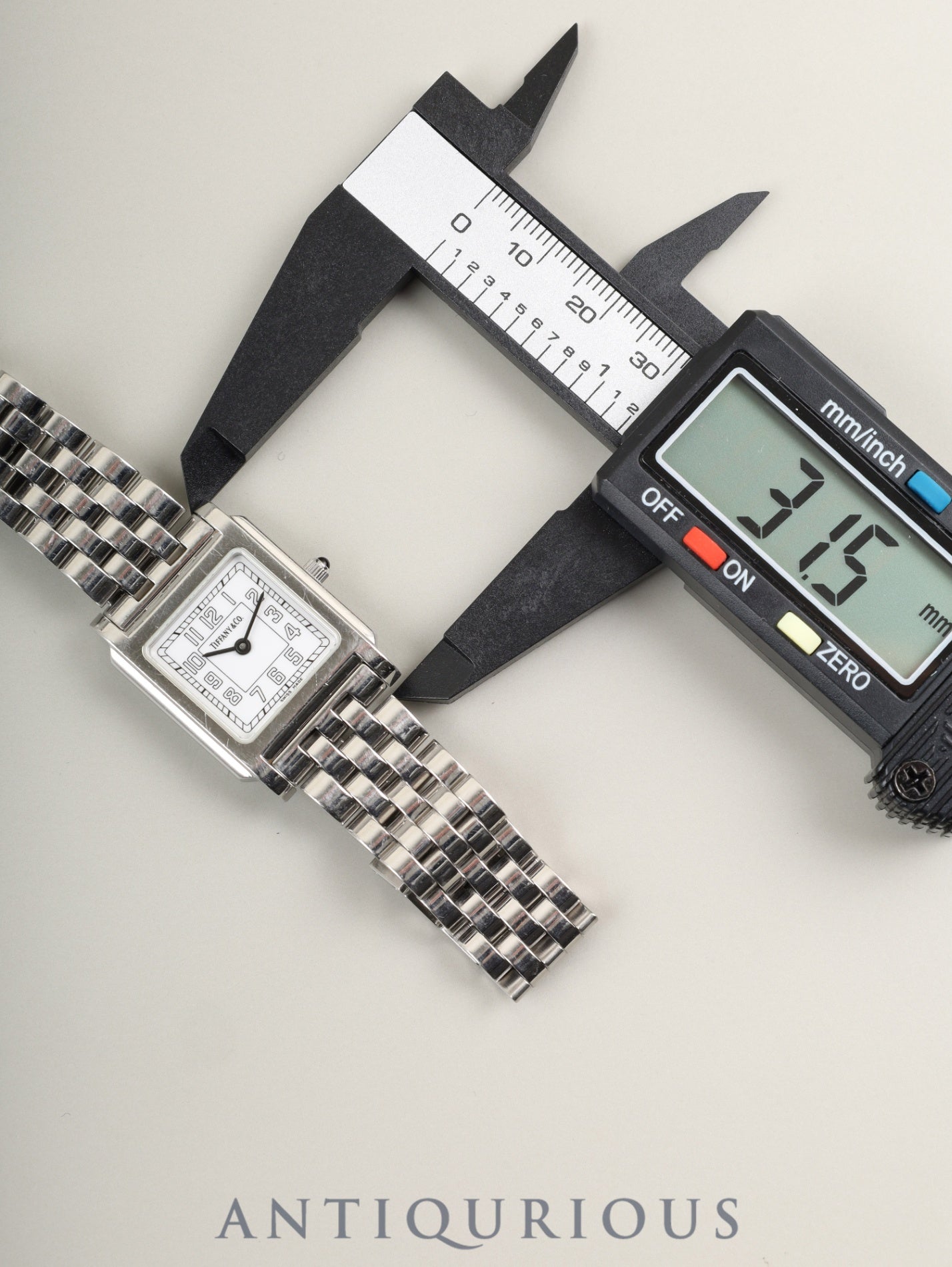 Tiffany Classic Square 525.1033 Quartz Caliber 901.001 Stainless Steel White Arabic Dial Overhauled