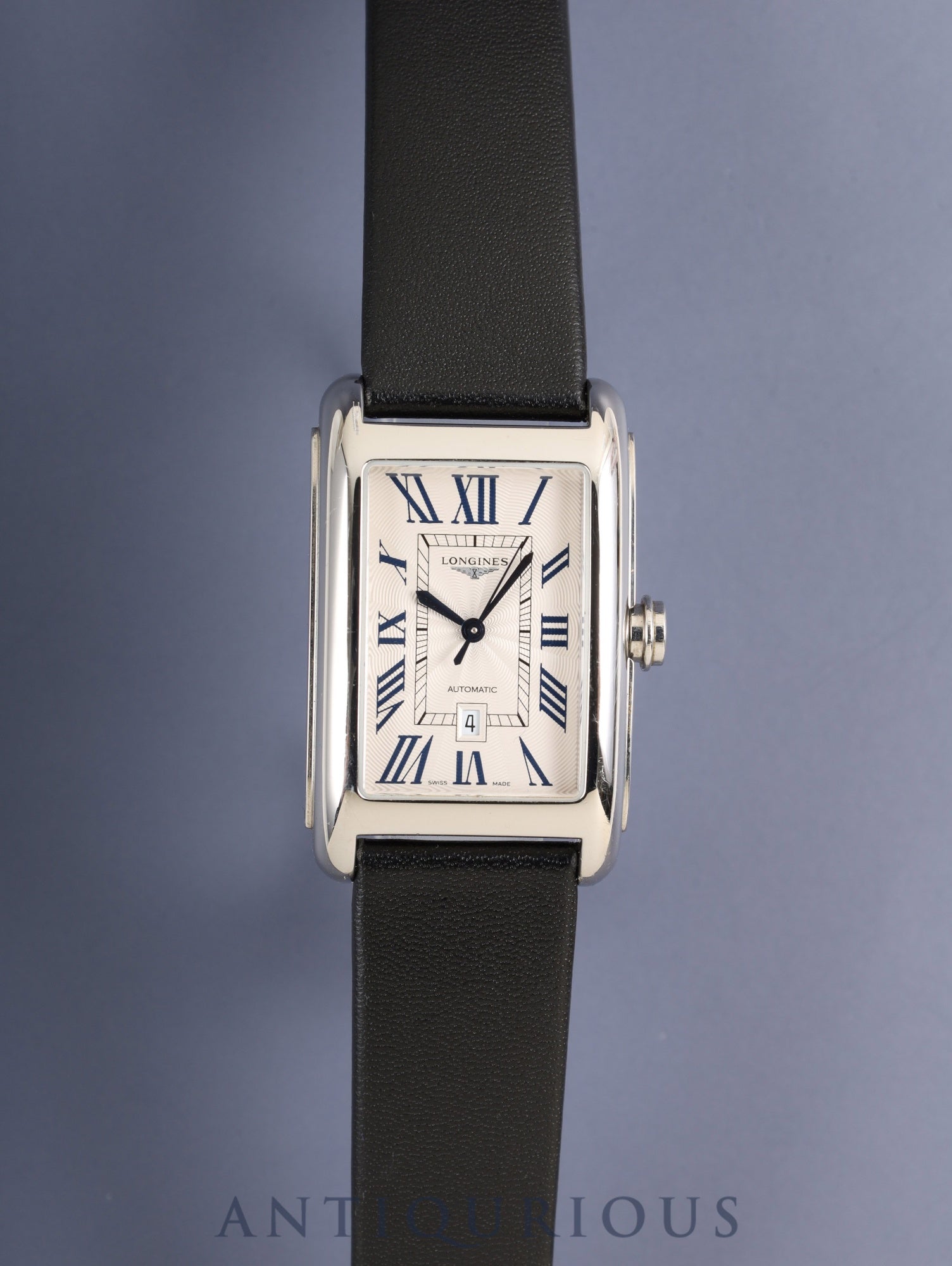 Longines DolceVita L5.757.4 Automatic Caliber 592.2 Stainless Steel Leather Strap with Genuine Stainless Steel Buckle, Silver Dial, Overhauled