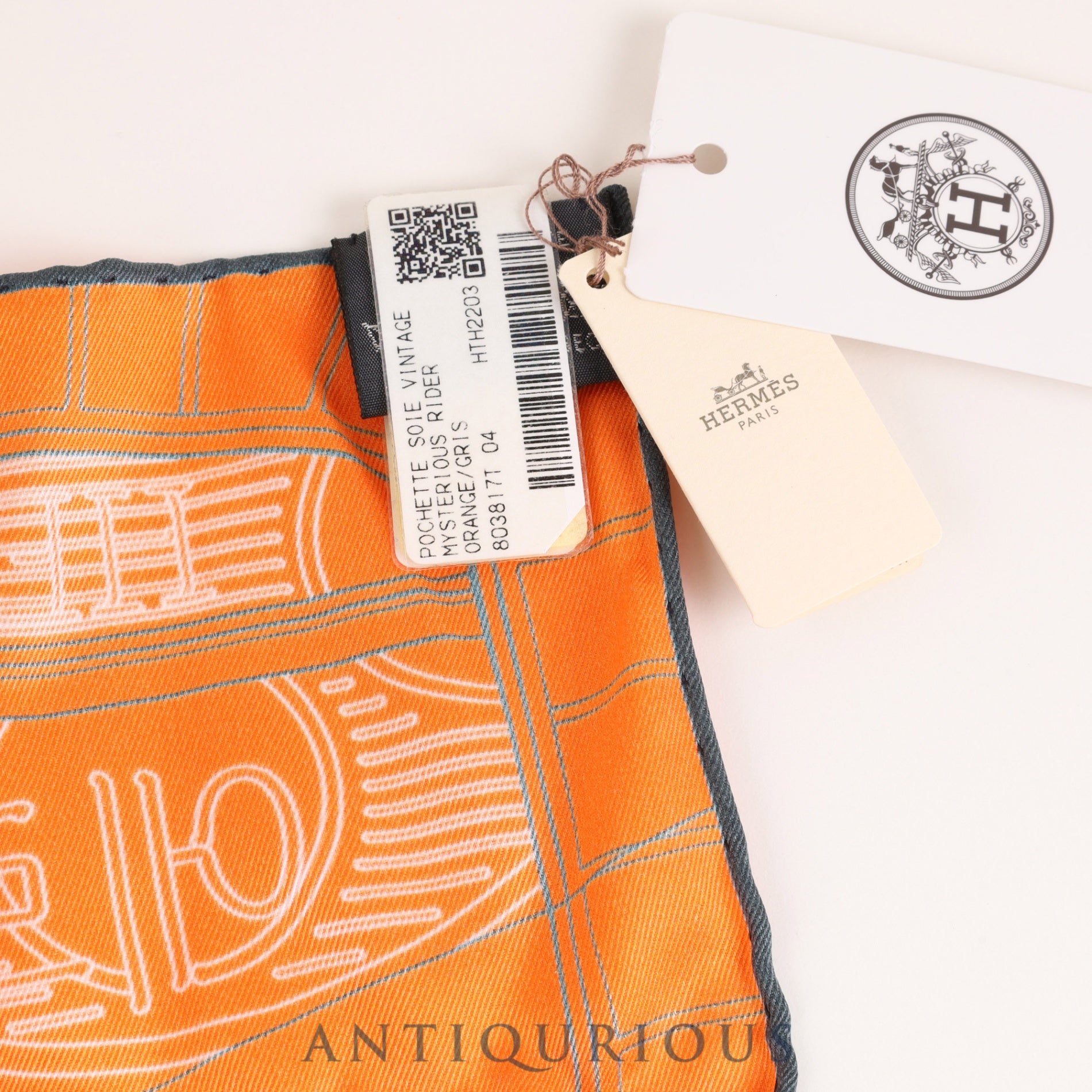 Hermes Scarf Carre 45 Mysterious Rider SILK100% Box Tag