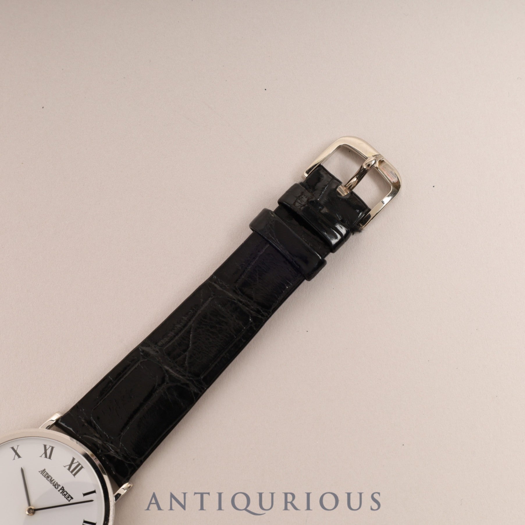Audemars Piguet Extra-Flat Manual Winding Caliber 2080 750WG Leather Strap with Genuine Buckle (750WG) White Dial 31.6mm