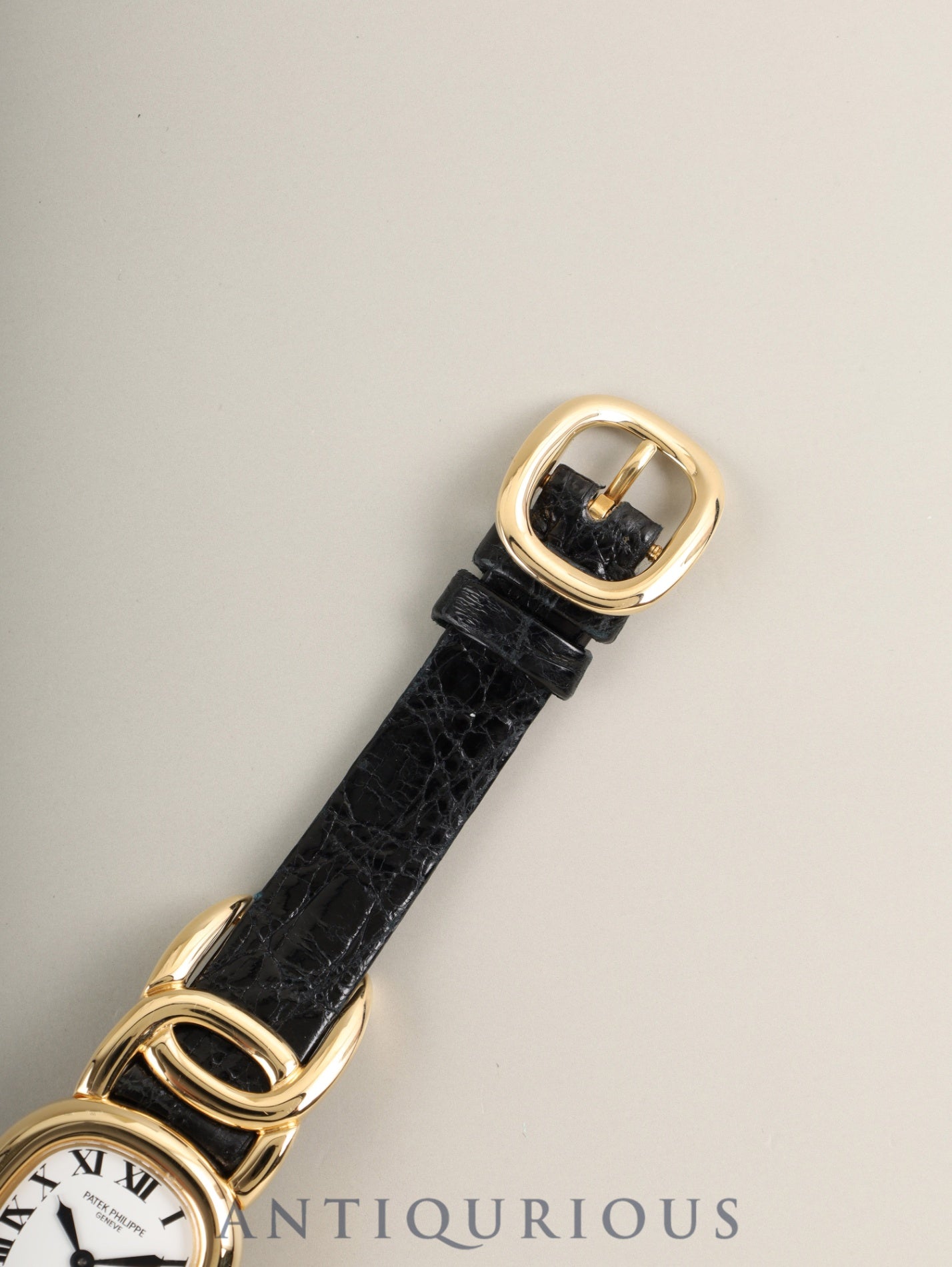 パテック・フィリップ ゴールデンエリプス 4830J クォーツ Cal.E15 750YG 純正レザーベルト 純正ピンバックル(750YG)ホワイトローマン オーバーホール済み