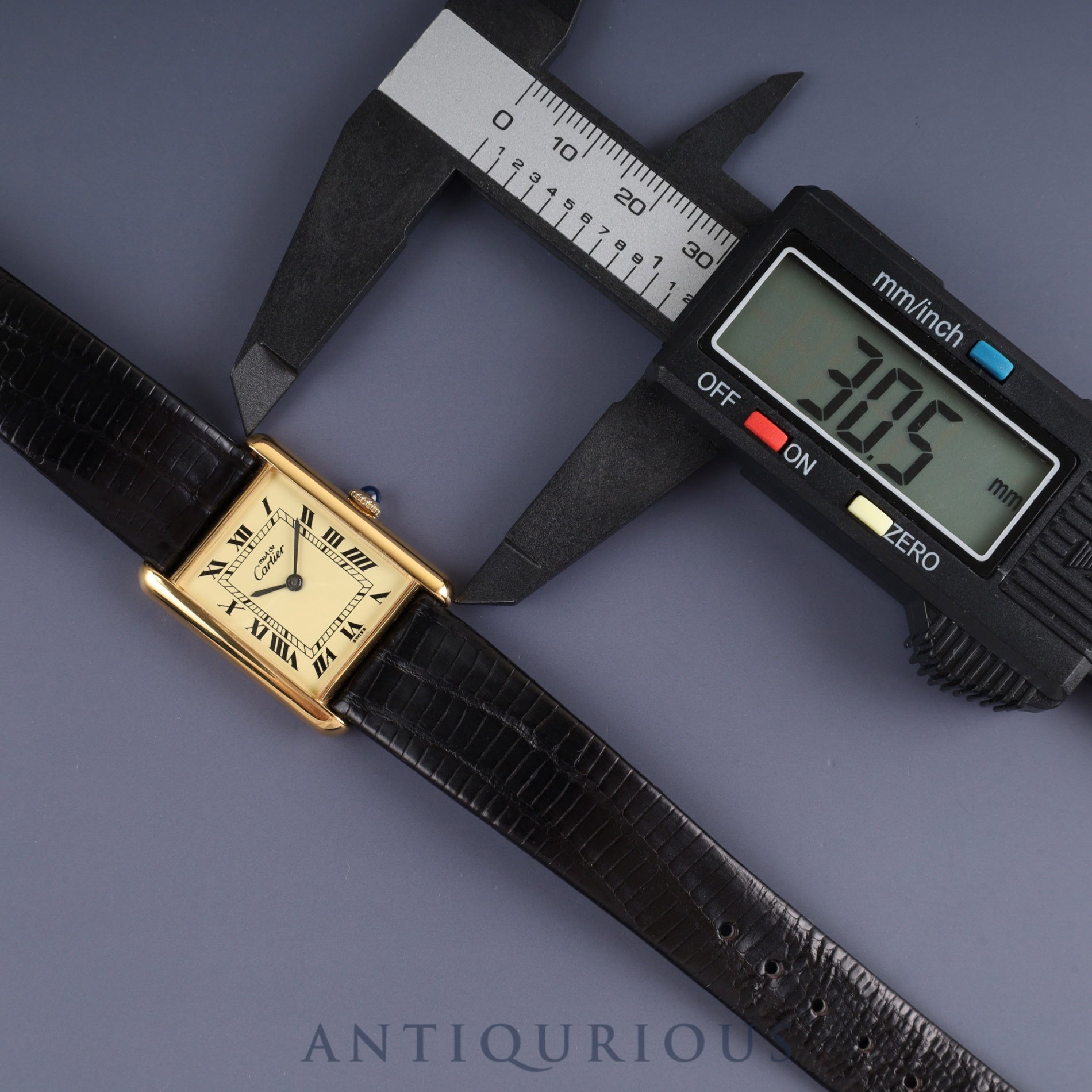 Cartier Must Tank LM Manual winding Cal.78-1 SV925 Leather Genuine buckle (GP) Ivory Roman dial Overhauled