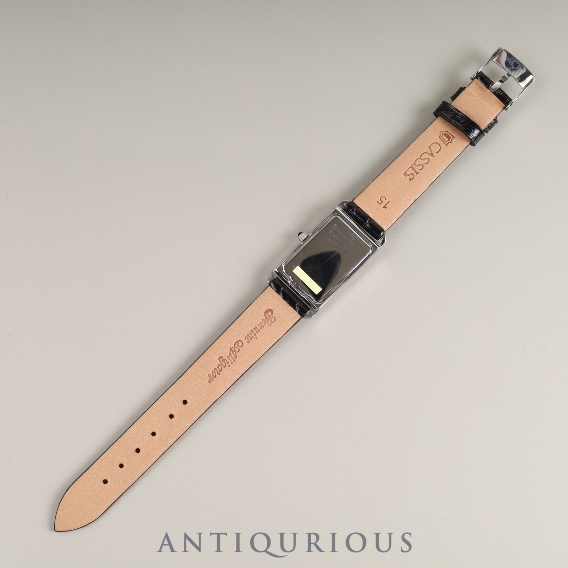 ティファニー クラシックスクエア レクタンギュラー クォーツ Cal.901.001 SS 革 純正尾錠(SS) ホワイトアラビア文字盤 オーバーホール済み