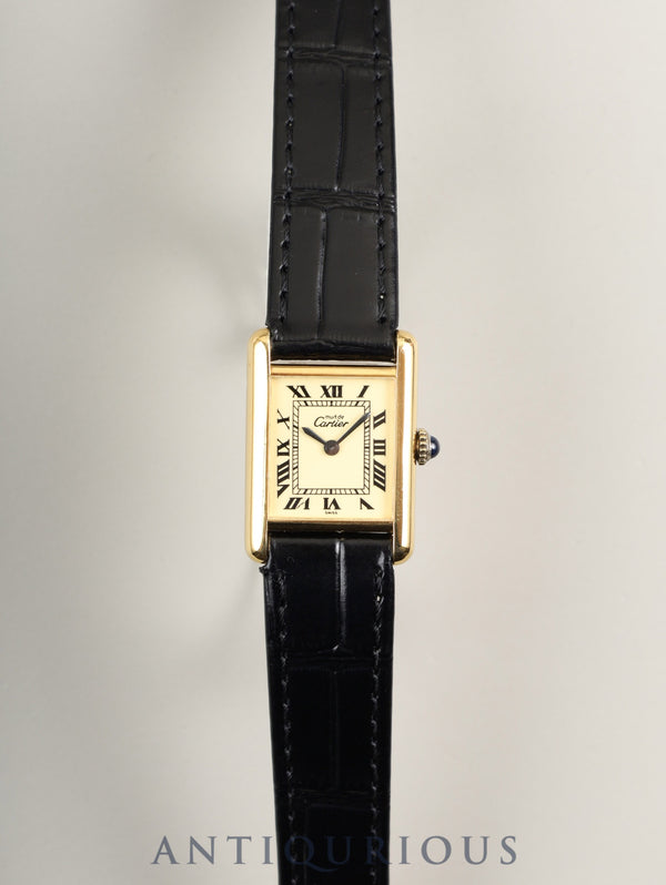 カルティエ マストタンク SM 手巻き Cal.78-1/ETA2512 SV925 純正尾錠(GP) アイボリーローマン文字盤(SWISS表記)オーバーホール済み