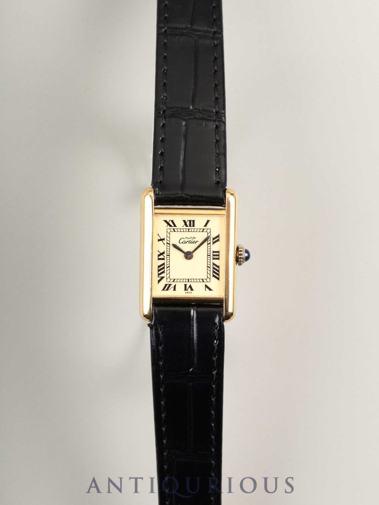 カルティエ マストタンク SM 手巻き Cal.78-1/ETA2512 SV925 純正尾錠(GP) アイボリーローマン文字盤(SWISS表記)オーバーホール済み