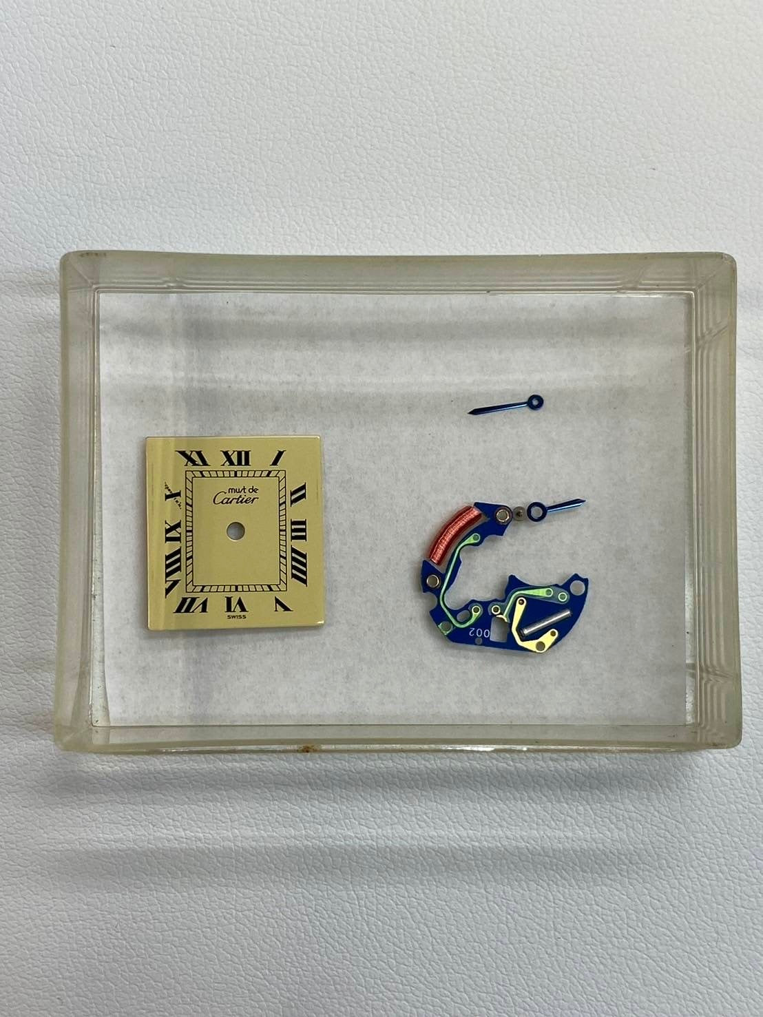 Cartier Must Tank SM 1613 Quartz Cal.057 SV925 Leather Genuine Buckle (GP) Ivory Dial Box Booklet Overhauled