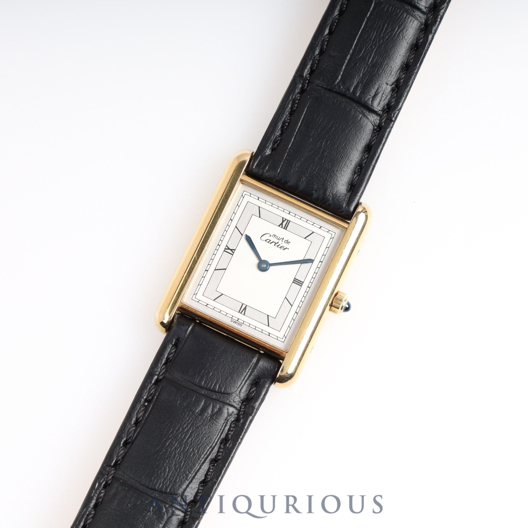 Cartier Must Tank LM QZ 6 81006 Flying Roman Silver Dial