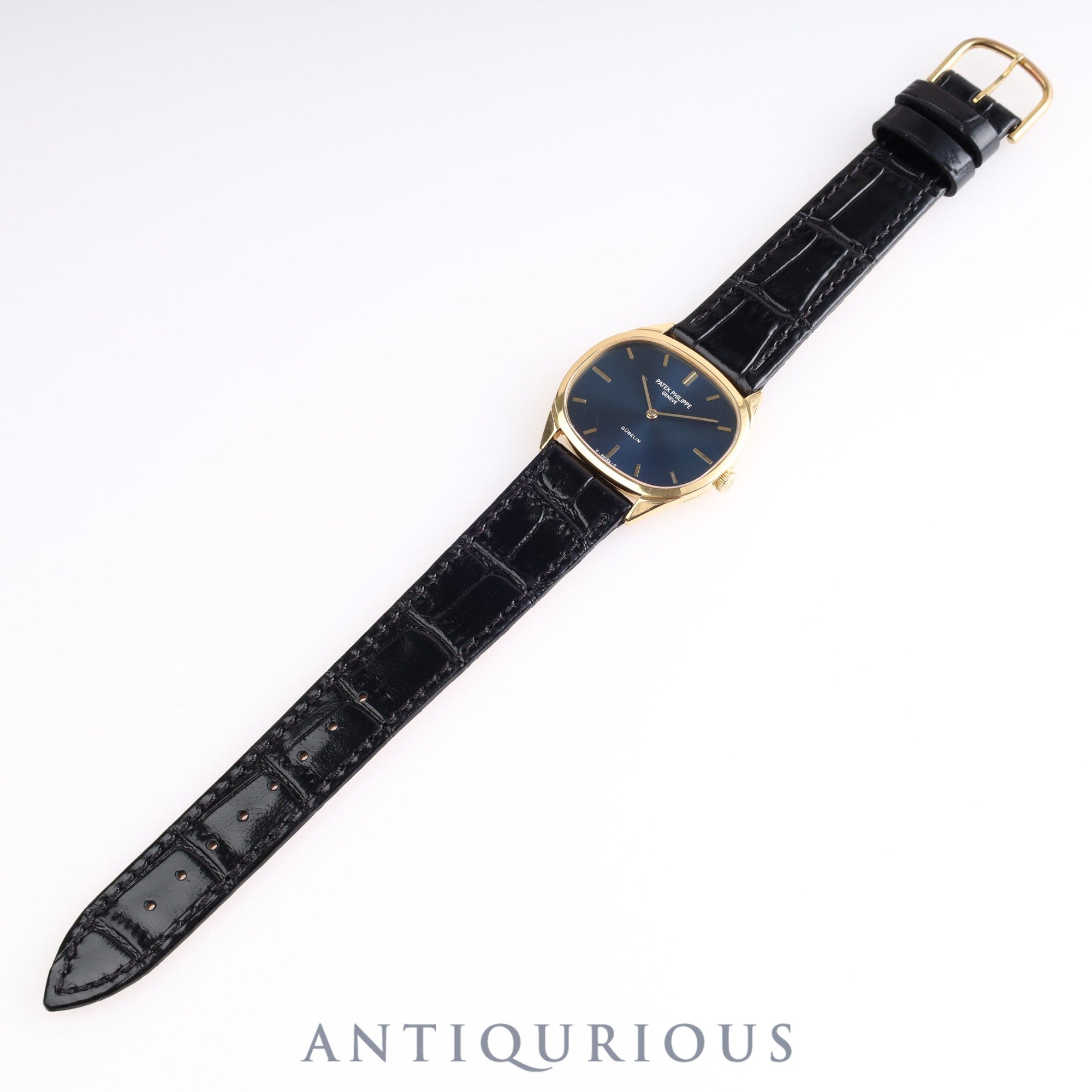 Patek Philippe Golden Ellipse 3545J GUBELIN Double Name Manual Winding Cal.23-300PM YG Leather Blue Dial Paper Box