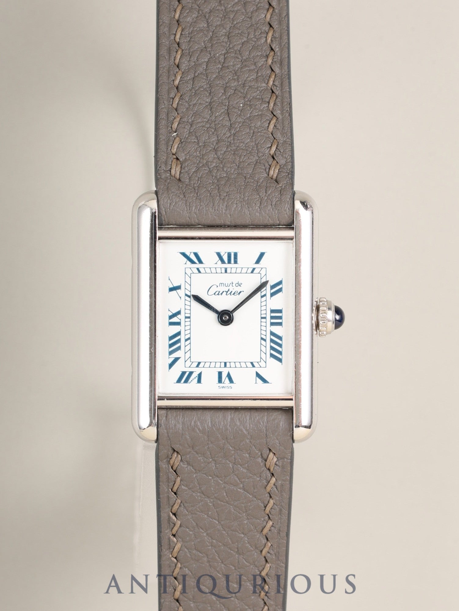 カルティエ マストタンク SM W1001543 / 6057002 クォーツ SV925 革 純正尾錠(SS)ホワイトローマン文字盤 (SWISS表記)箱 カルティエブティックにてコンプリートサービス(フルメンテナンス)済み