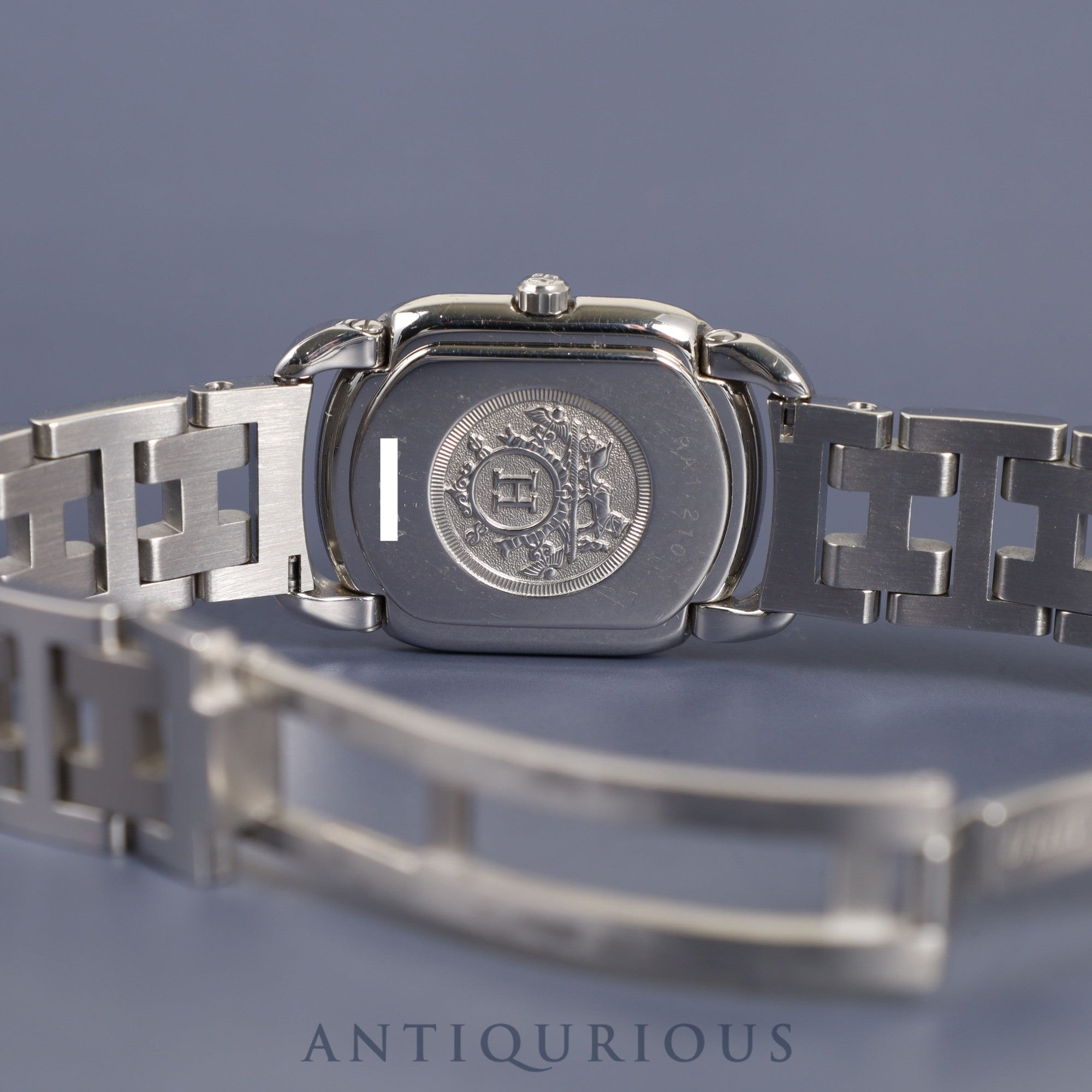 Hermes Rally RA1.210 Quartz Cal.976.001 SS White Dial Warranty (2002) Box Overhauled