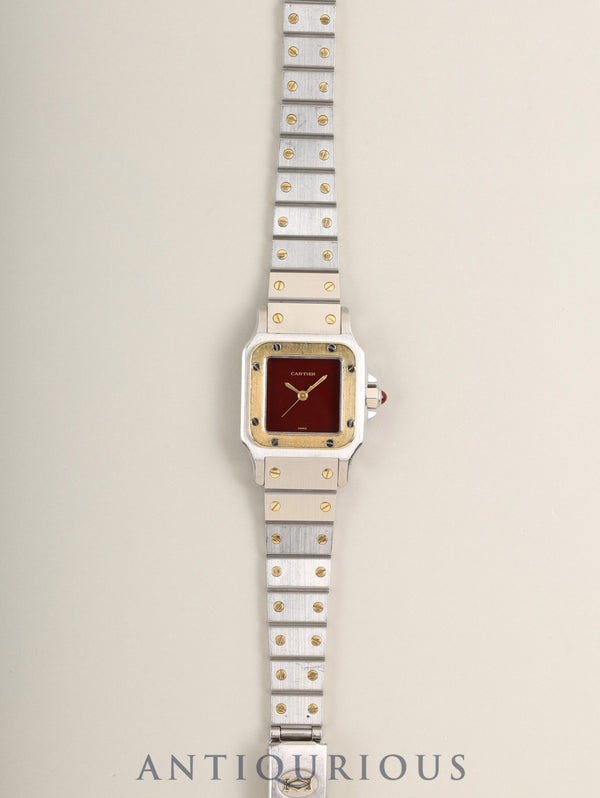 カルティエ サントス カレ SM 0902 自動巻き Cal.ETA2670 SS/YG SS/YG ガーネットダイアル ボルドー文字盤(SWISS表記) オーバーホール済み
