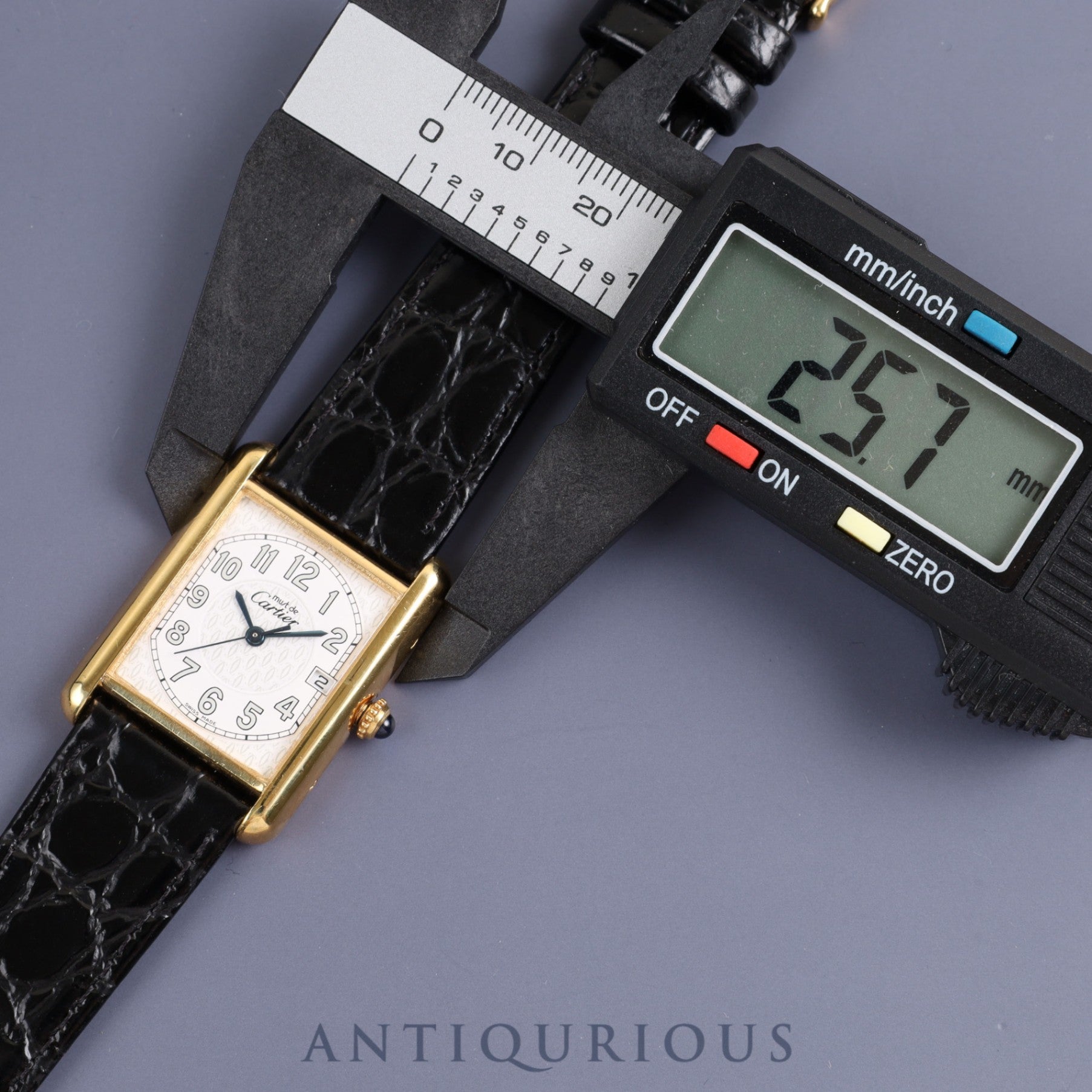 Cartier Must Tank GM (XL) Date W1013954 / 2413 Quartz Cal.87 SV925 Genuine Buckle (GP) Telephone CC Dial Dial Overhauled