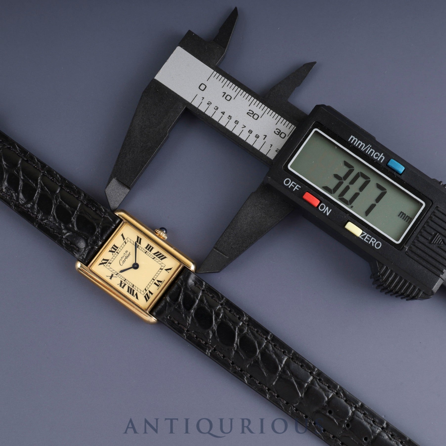 カルティエ マストタンク LM 手巻き Cal.78-1 SV925 純正革ベルト 純正尾錠(GP) アイボリーローマン文字盤 1976年頃~1981年頃 オーバーホール済み