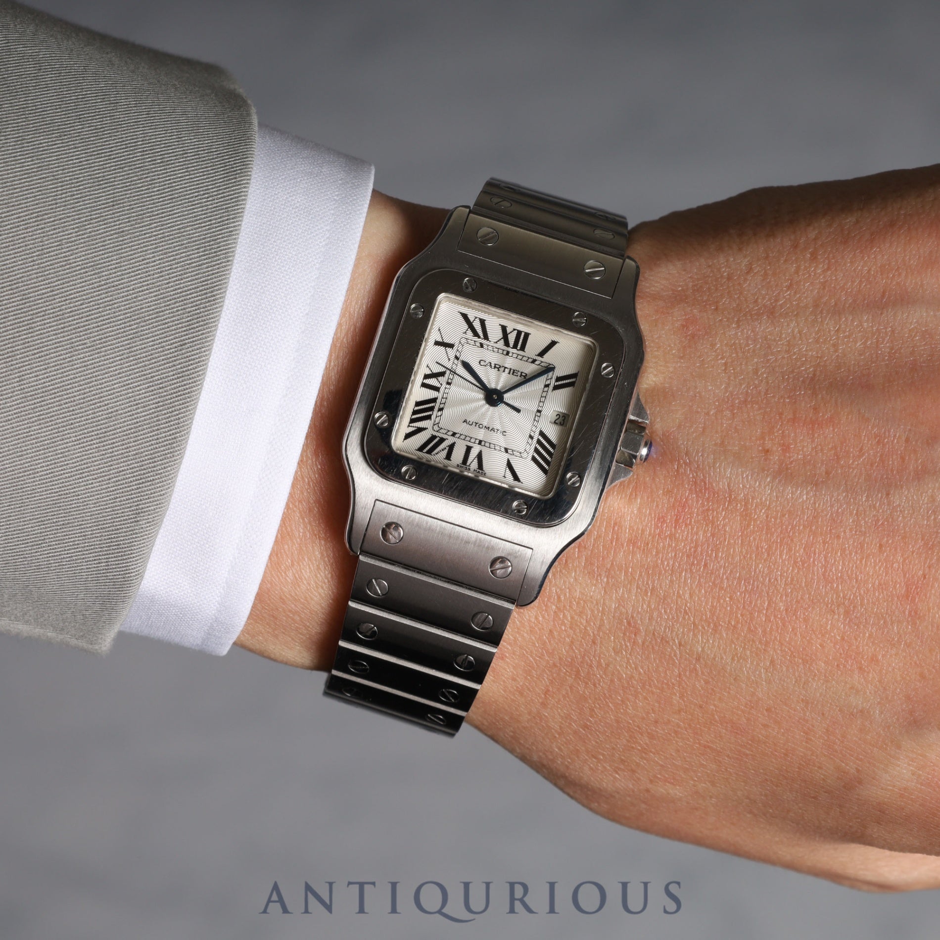 Cartier Santos Galbee LM W20055D6 2319 Automatic, Guilloche dial, box, instructions