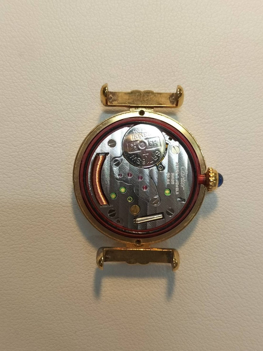 カルティエ マストコリゼ W1009954 / 1902 クォーツ SV925 革 純正尾錠(GP)ホワイト飛びローマンCC文字盤 オーバーホール済み