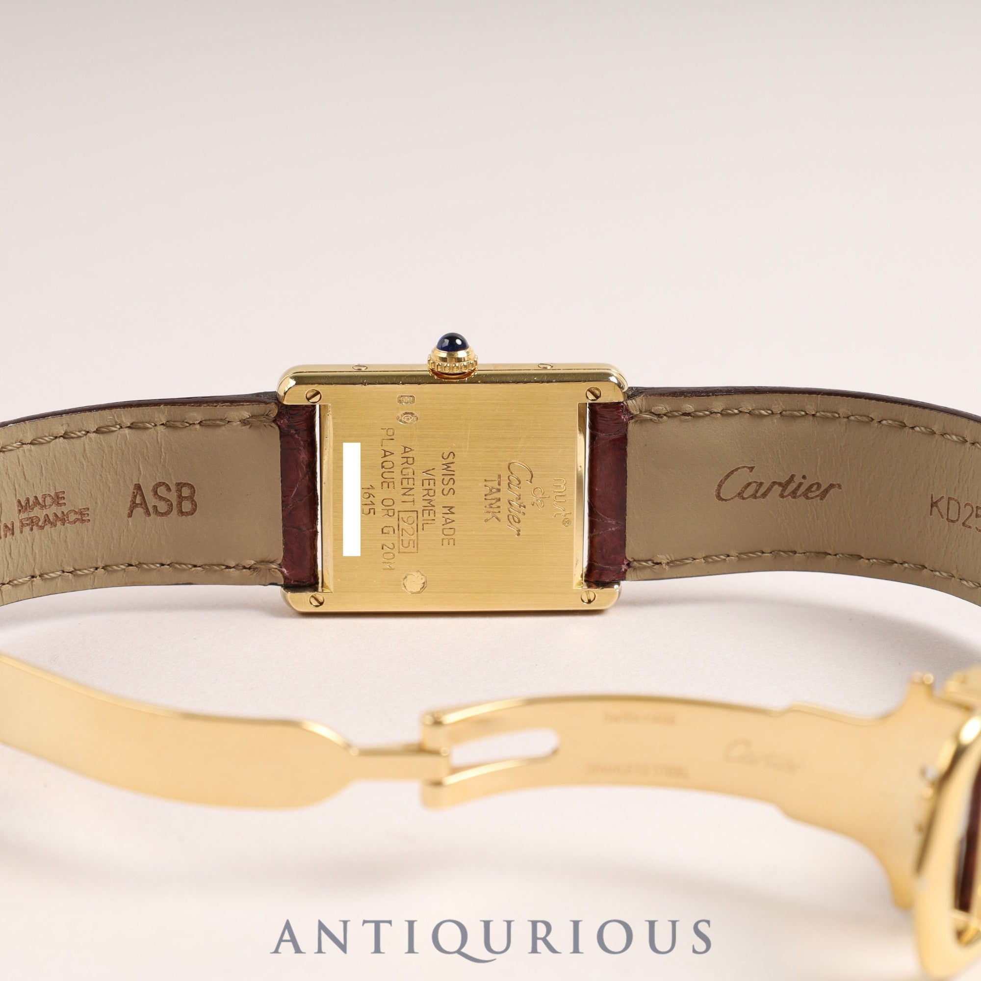 Cartier Must Tank LM QZ Ivory Roman Dial D Buckle Fully Serviced