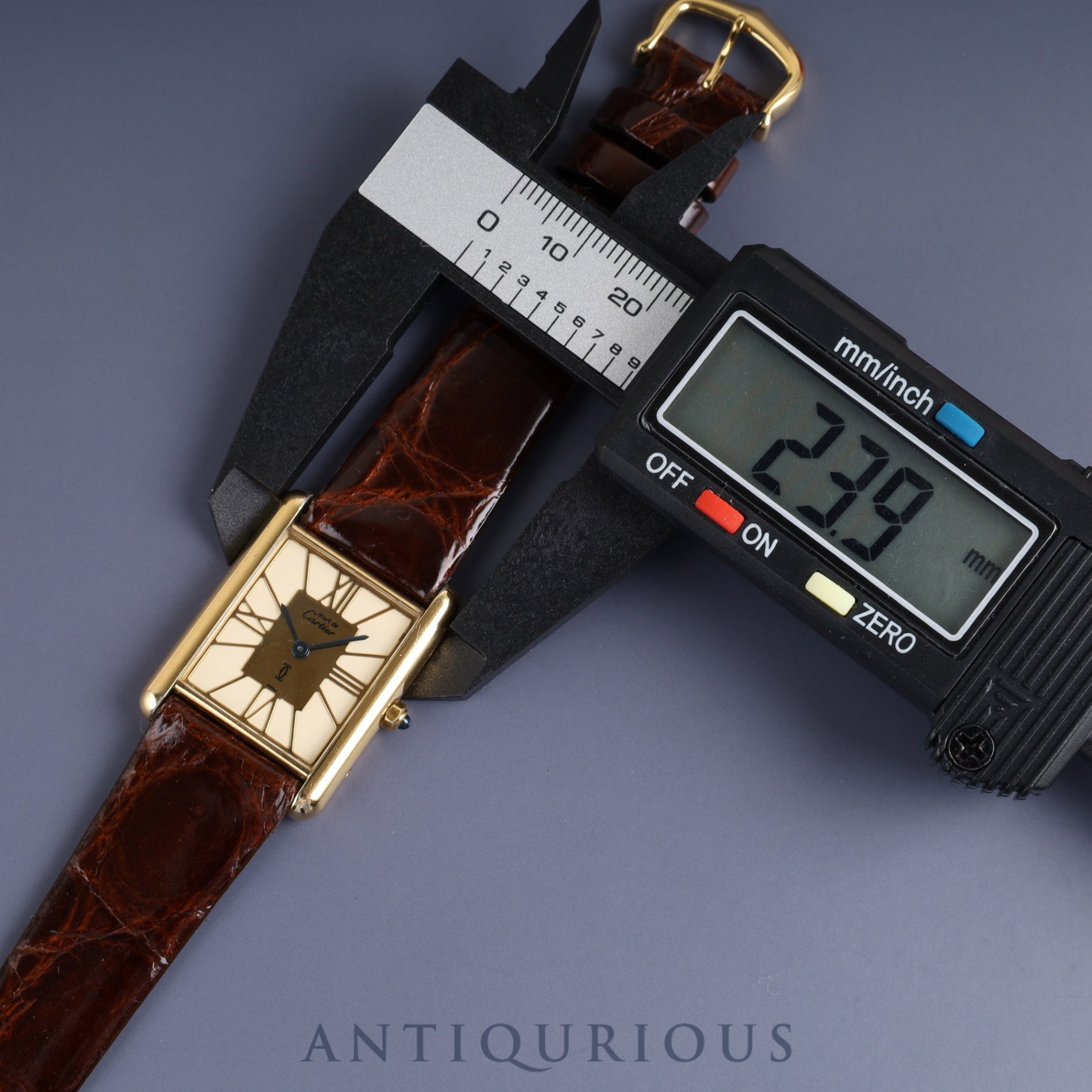 Cartier Must Tank LM 6 81006 Quartz Caliber 81 SV925 Leather Strap with Genuine GP Buckle, Ivory Cloisonné Dial, Overhauled