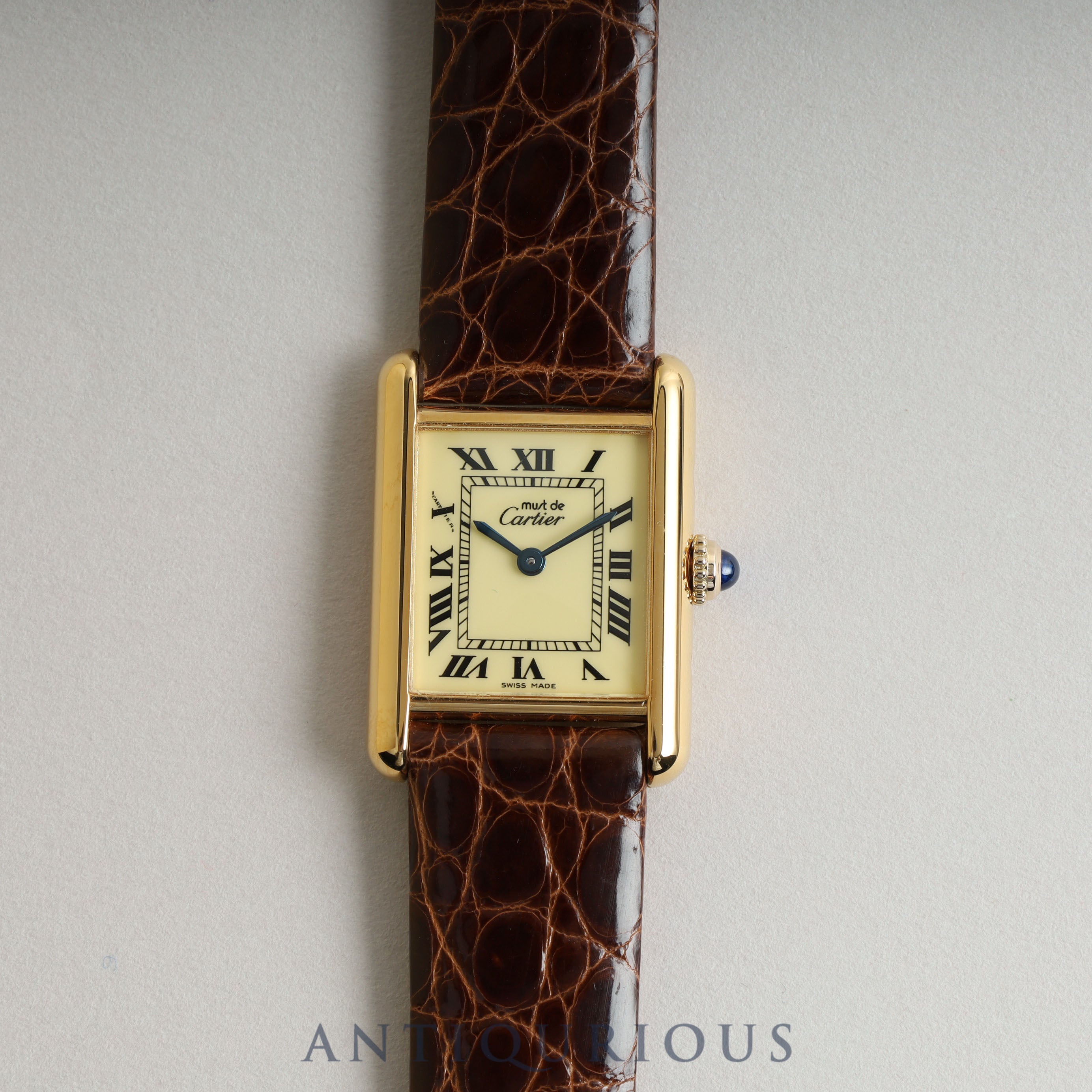 Cartier Must Tank SM QZ Ivory Dial New Finish Complete Service Completed in July 2023