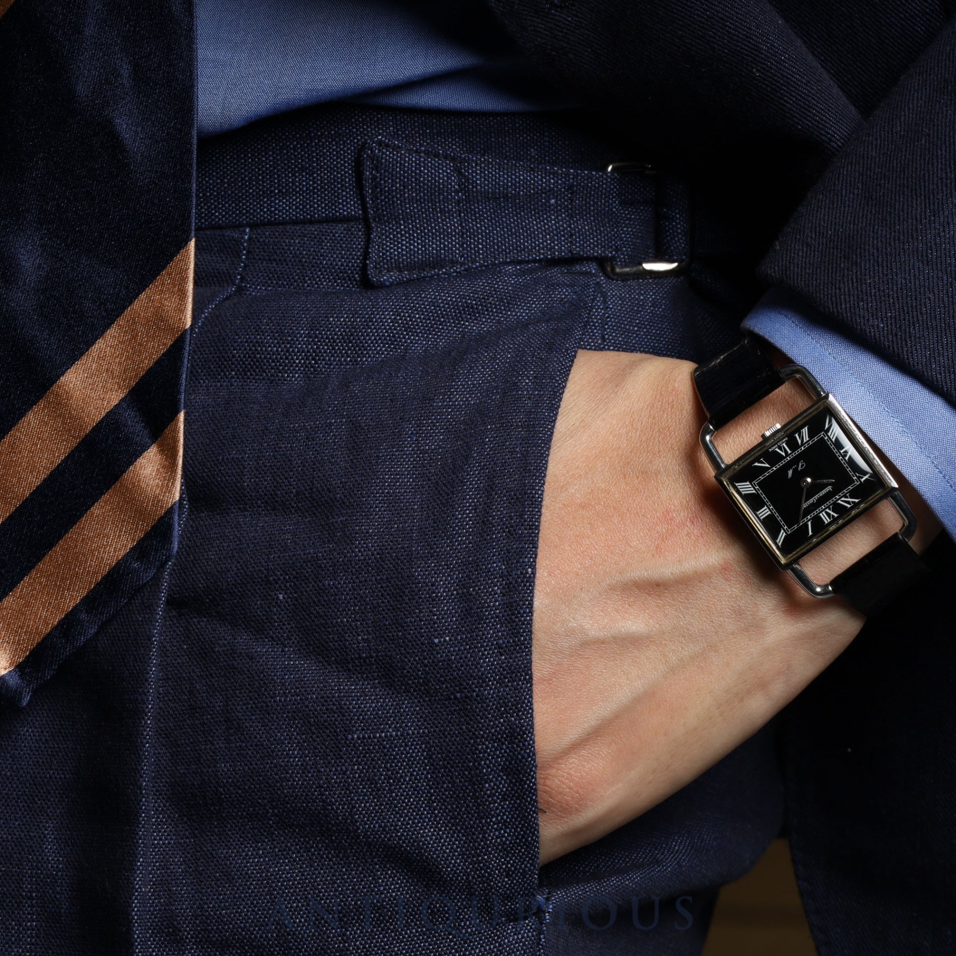 ジャガー・ルクルト ドライバーズウォッチ エトリエ 9041.42 手巻き Cal.818/3 SS 革 ブラックローマン文字盤