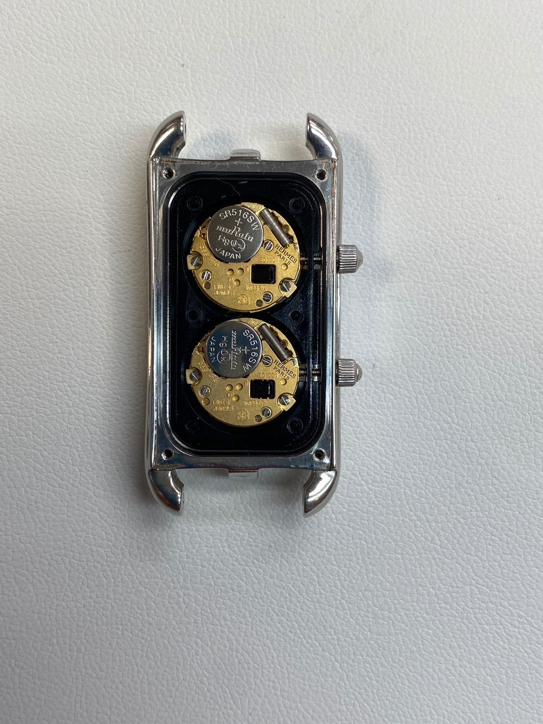Hermes Cape Cod Dezone CC3-210 Quartz Cal.E01001 SS Leather Genuine Buckle (SS) Silver Dial Box Warranty (2014) Overhauled