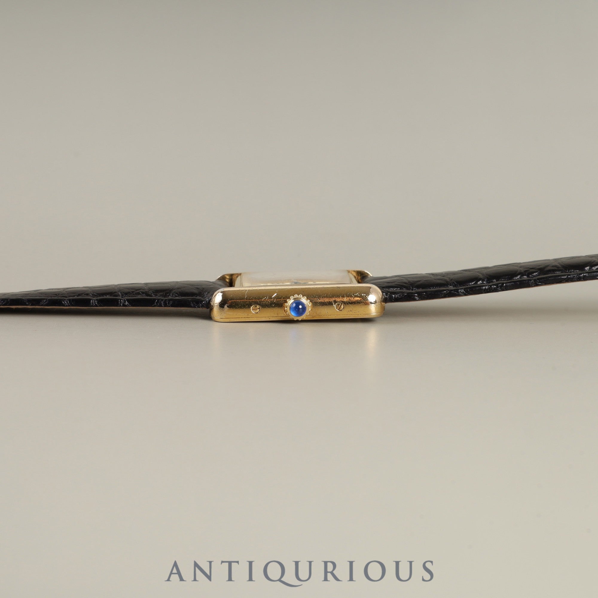 カルティエ マストタンク MM W1017354 / 2415 クォーツ Cal.057 SV925 革 純正Dバックル(GP)アイボリーローマン文字盤 保証書(2002年) オーバーホール済み