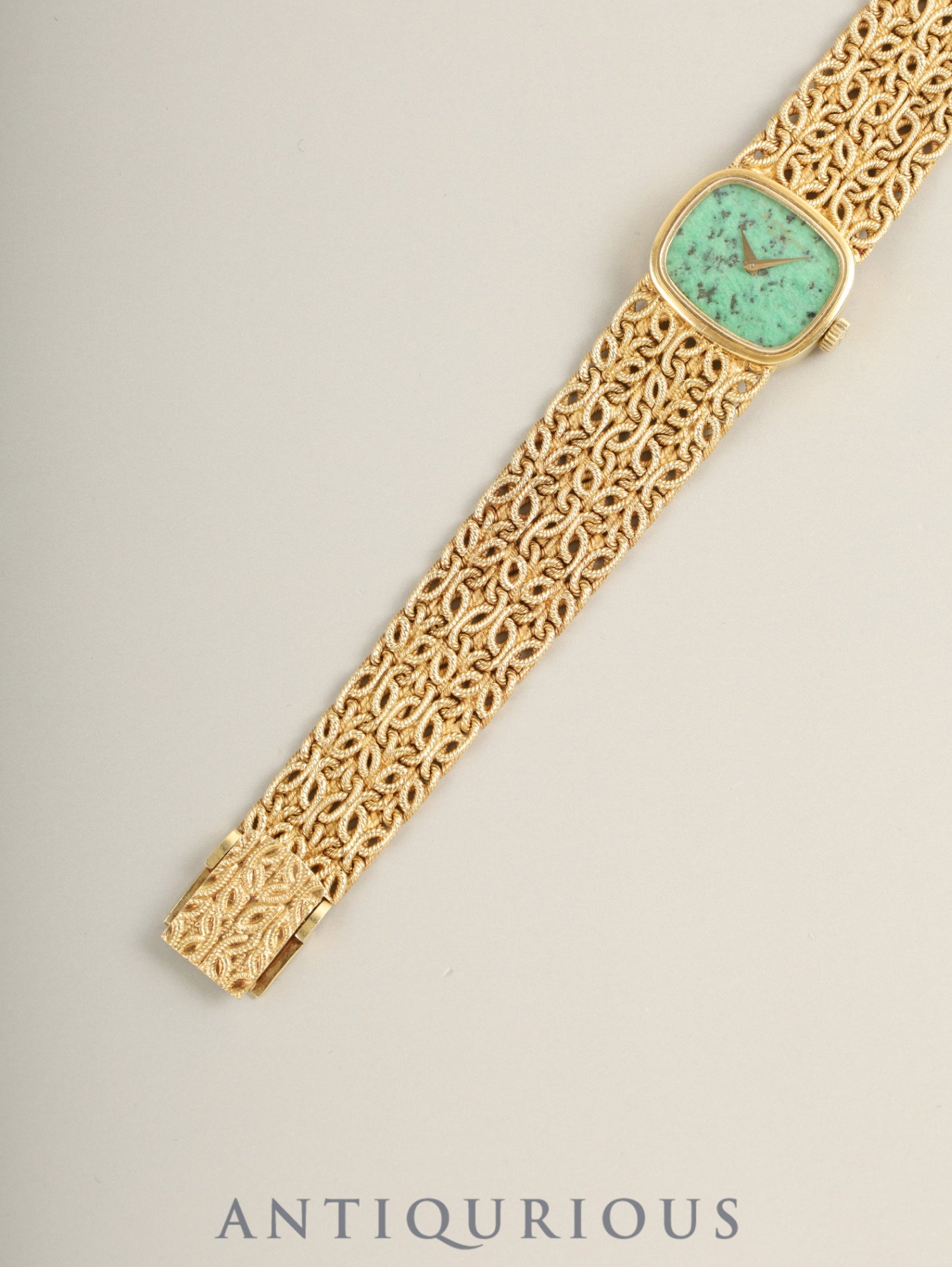 ショパール ジュエリーウォッチ 5028/1 手巻き Cal.4520(Felsa S.A.)750YG 750YG ジェダイト文字盤 オーバーホール済み