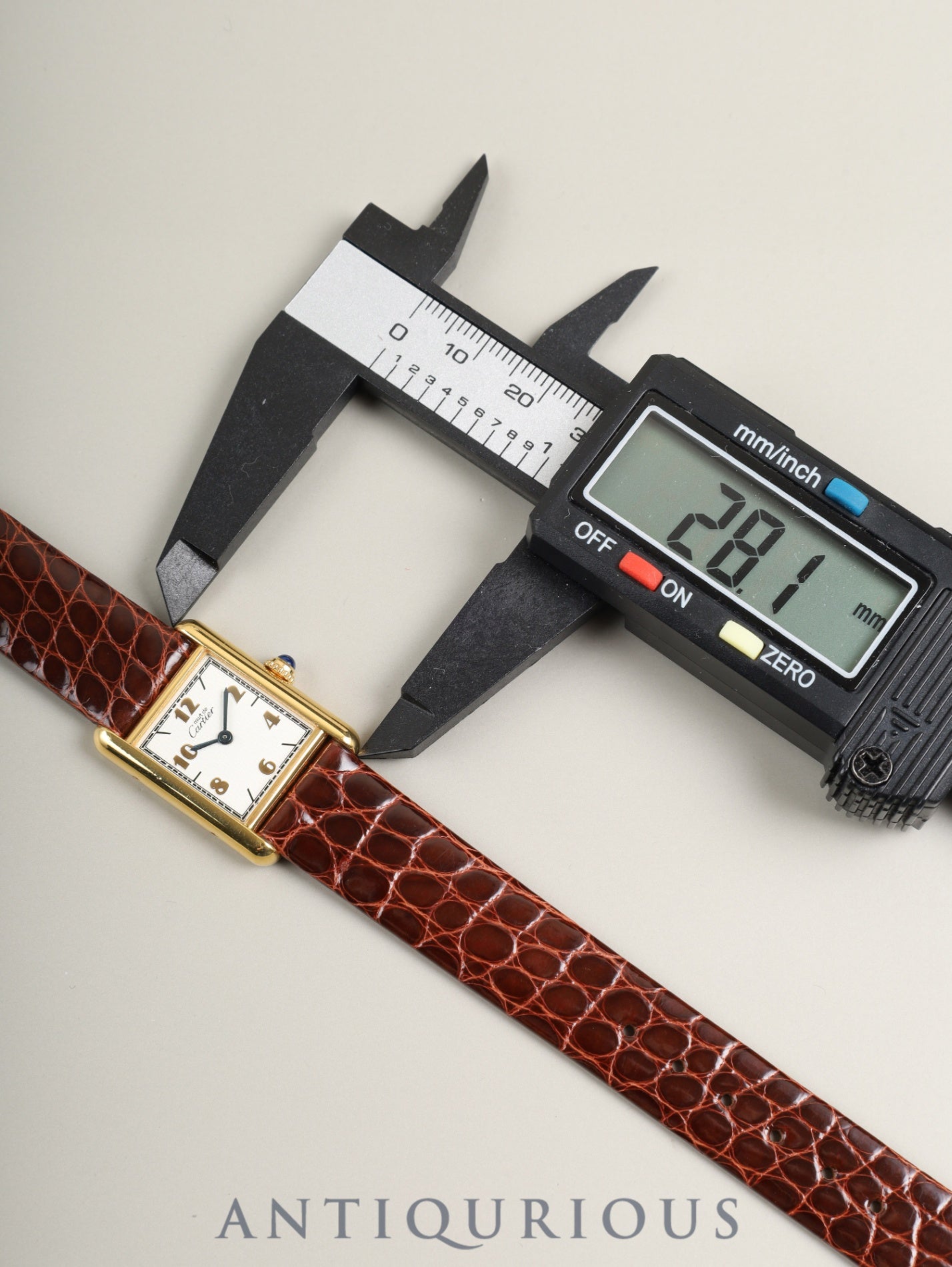 Cartier Must Tank SM 5057001 Quartz Cal.057 SV925 Leather Genuine Pin Buckle (GP) Arabic Dial (SWISS marking) Overhauled Polished