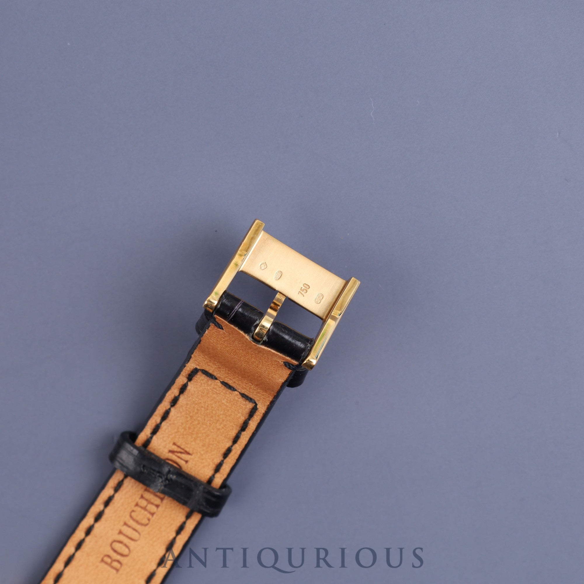 Boucheron Diamant Quartz YG Genuine Leather Strap Genuine Buckle (750) White Dial 23mm 2000s