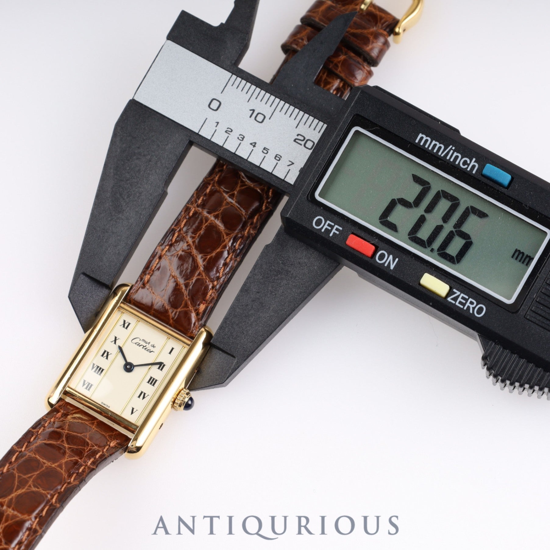 Cartier Must Tank SM QZ W1003053 / 5057001 Cal.57 SV925 Leather Genuine Buckle Straight Roman Dial Box