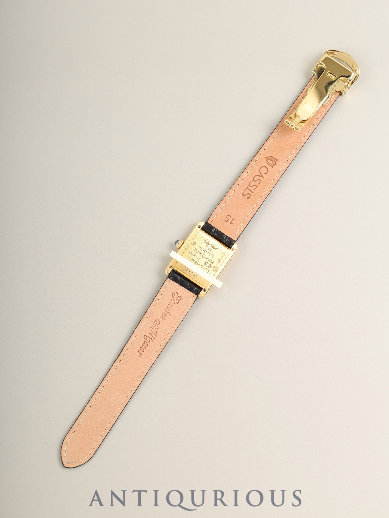 Cartier Must Tank SM 5057001 Quartz Cal.057 SV925 Leather strap Original D-buckle (GP) Arabic numeral dial (SWISS marking) Overhauled and newly polished