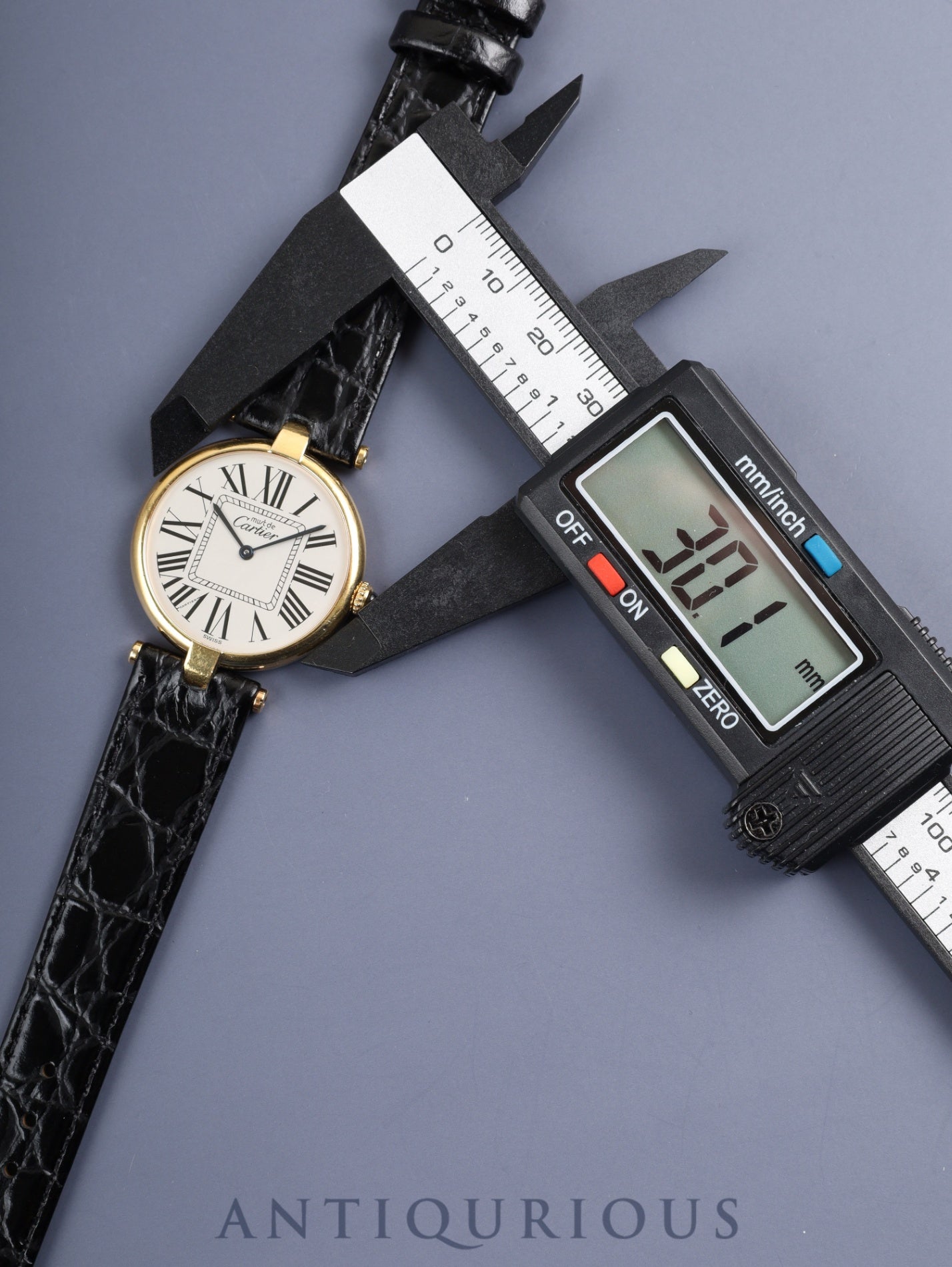 カルティエ マスト ヴァンドーム VLC LM 590003 クォーツ Cal.90 SV925 革 純正尾錠(GP) オパラン文字盤 オーバーホール済み