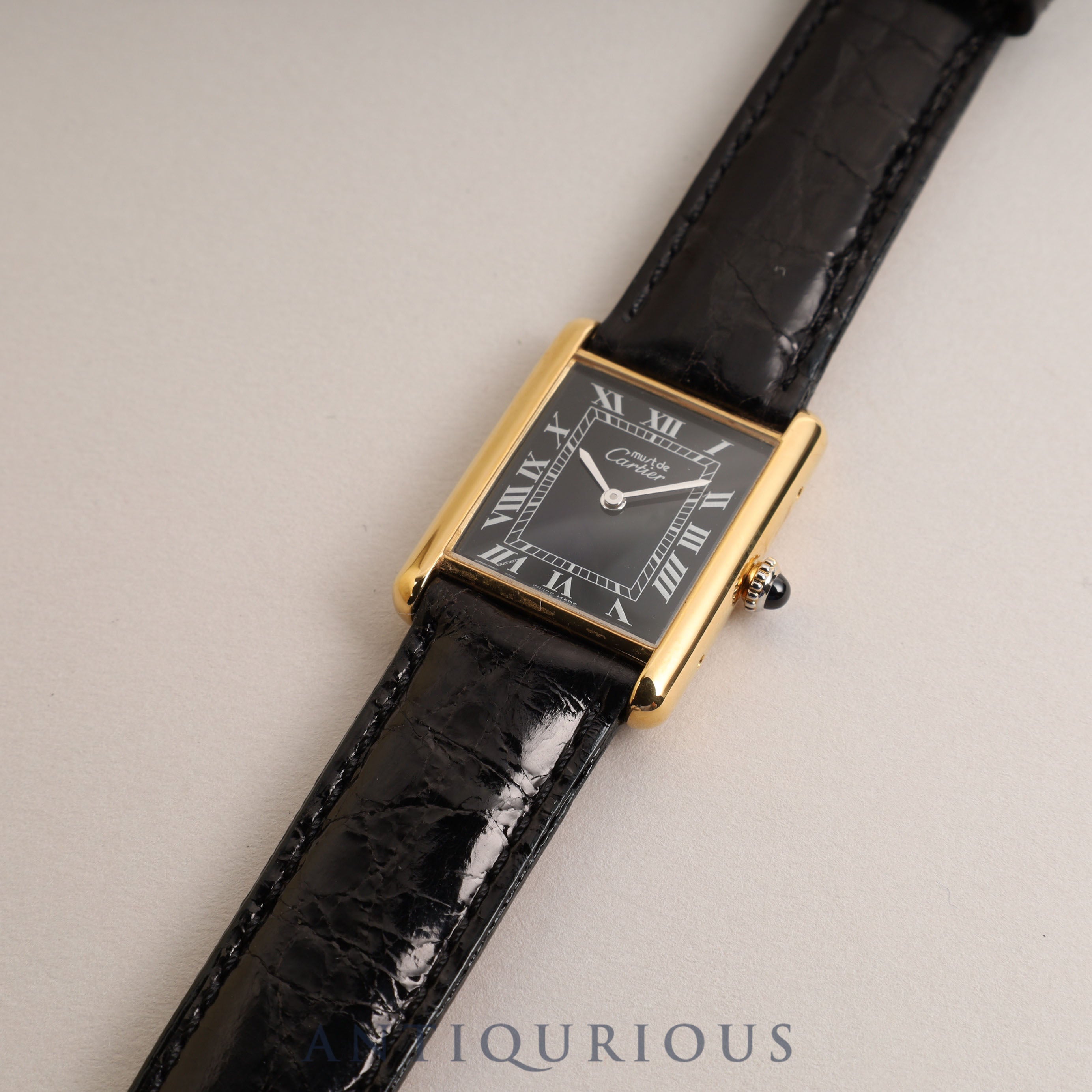 カルティエ マストタンク LM 手巻き ブラックローマン文字盤 新品仕上げ フルメンテナンス済み