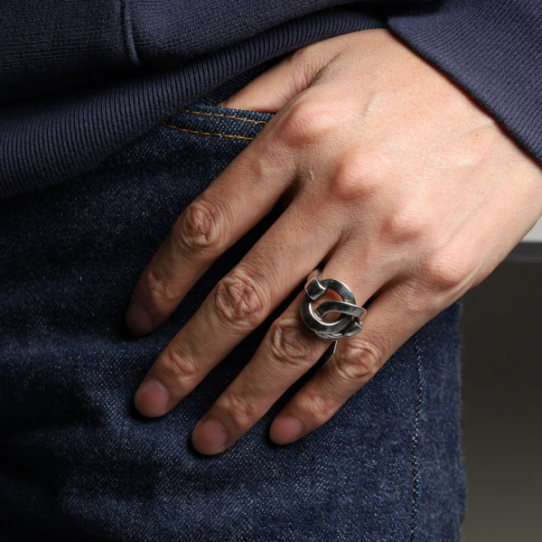 Hermes Ring Double Horsebit SV925 #54