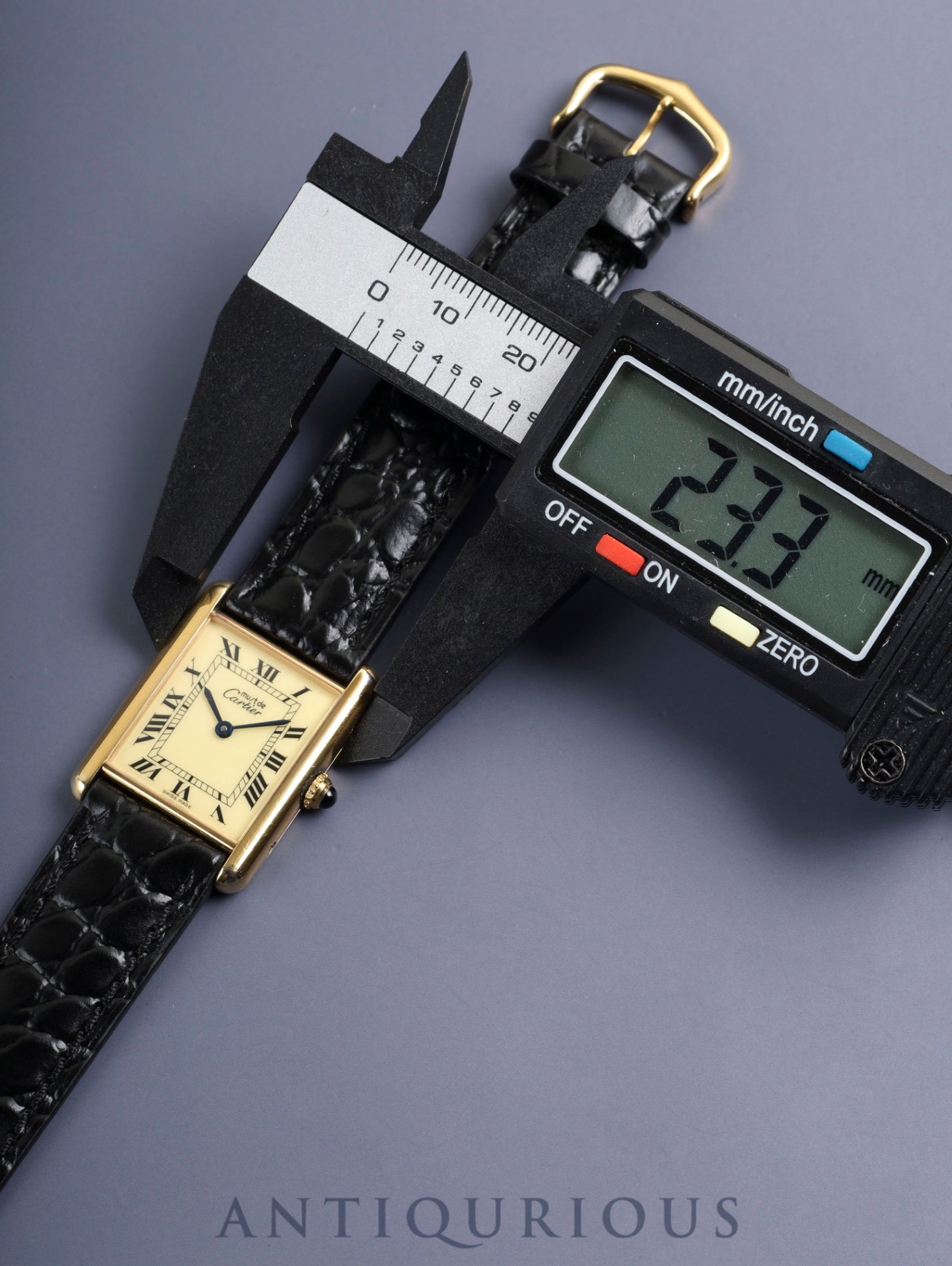 カルティエ マストタンク LM W1002754 / 1615 クォーツ SV925 革 純正ピンバックル(GP) アイボリーローマン文字盤(SWISS MADE表記)カルティエブティックにてコンプリートサービス(フルメンテナンス)済み