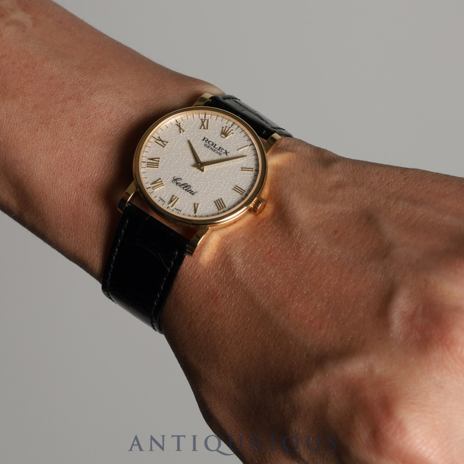 ロレックス チェリーニ 5115/8 手巻き Cal.1602 750YG 純正革ベルト 純正尾錠(750)アイボリー彫コンピューターローマ文字盤 箱 保証書(2015年)