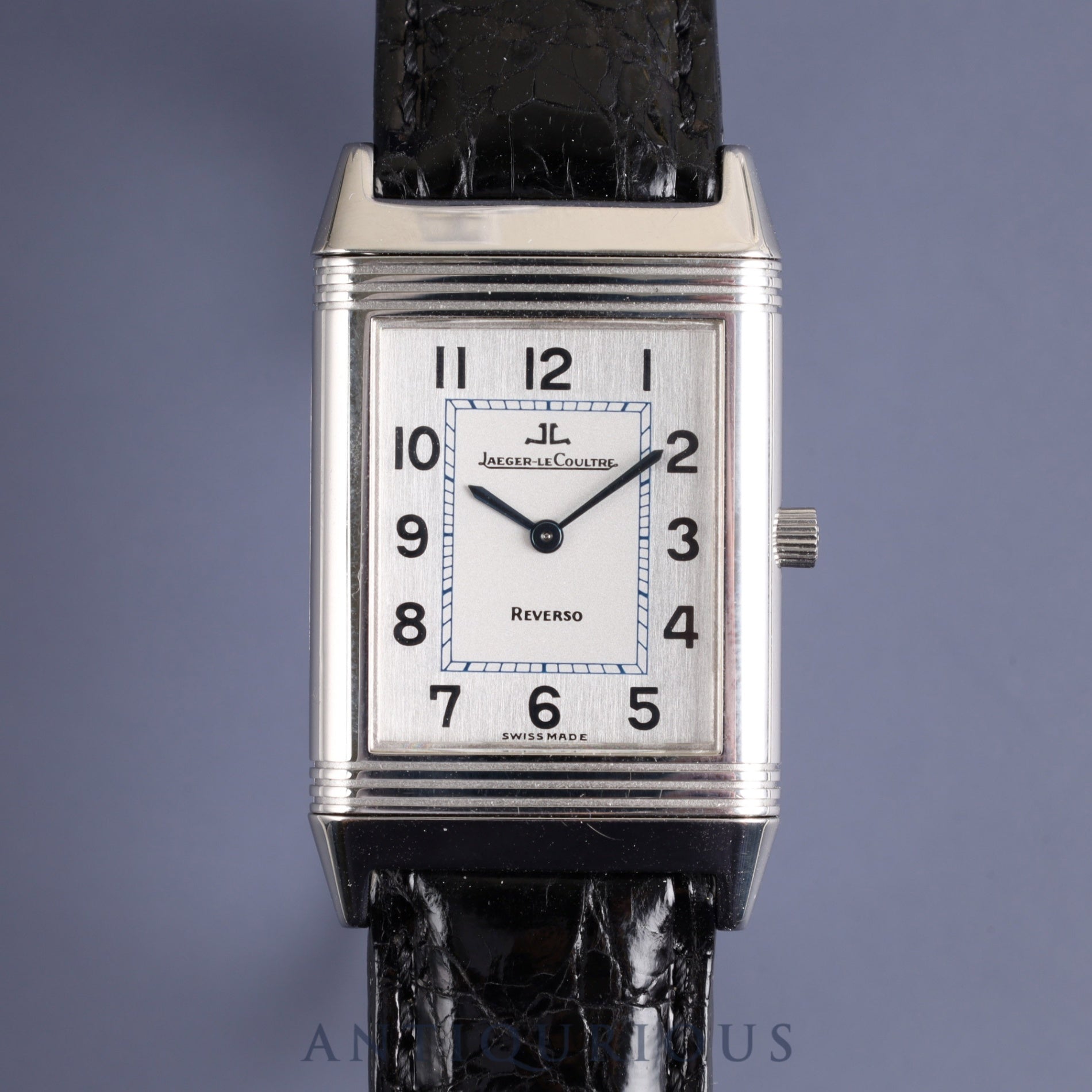 ジャガー・ルクルト レベルソ クラシック 250.8.86 手巻き Cal.846/1 SS 革 純正尾錠(SS)シルバーアラビア文字盤 ケース 保証書(1996年) 冊子 オーバーホール済み ※ケース裏彫りあり