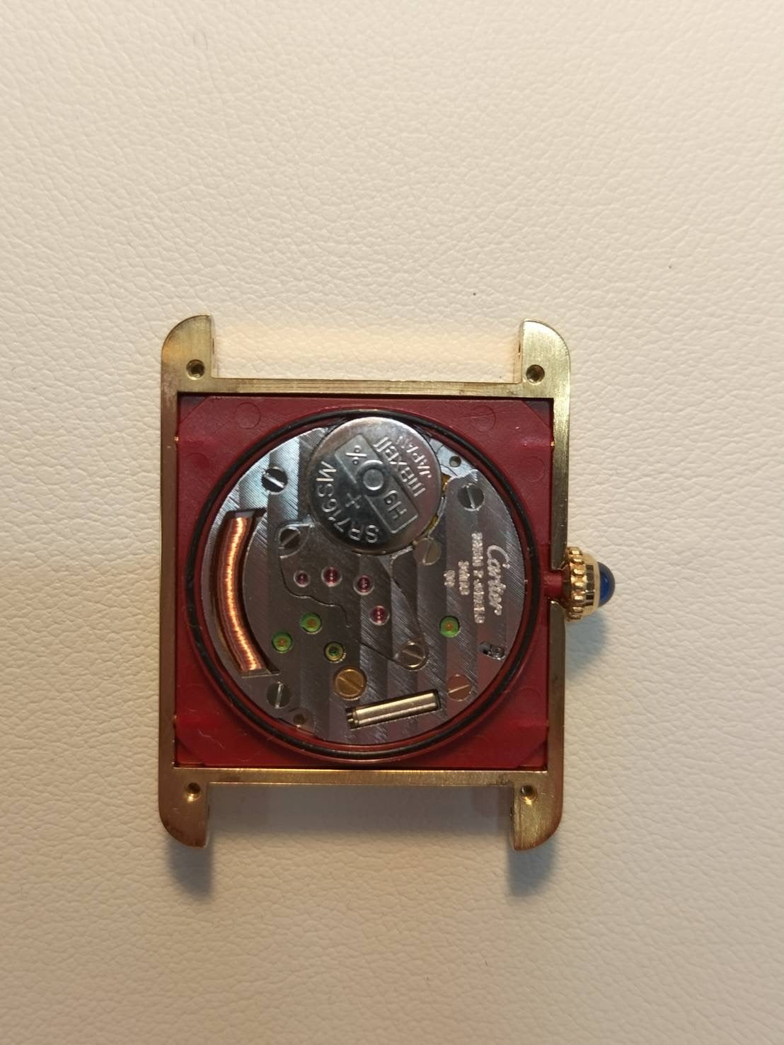 カルティエ マストタンク LM 1615 クォーツ SV925 革 純正尾錠(GP)アイボリーローマン文字盤(SWISS表記) オーバーホール済み